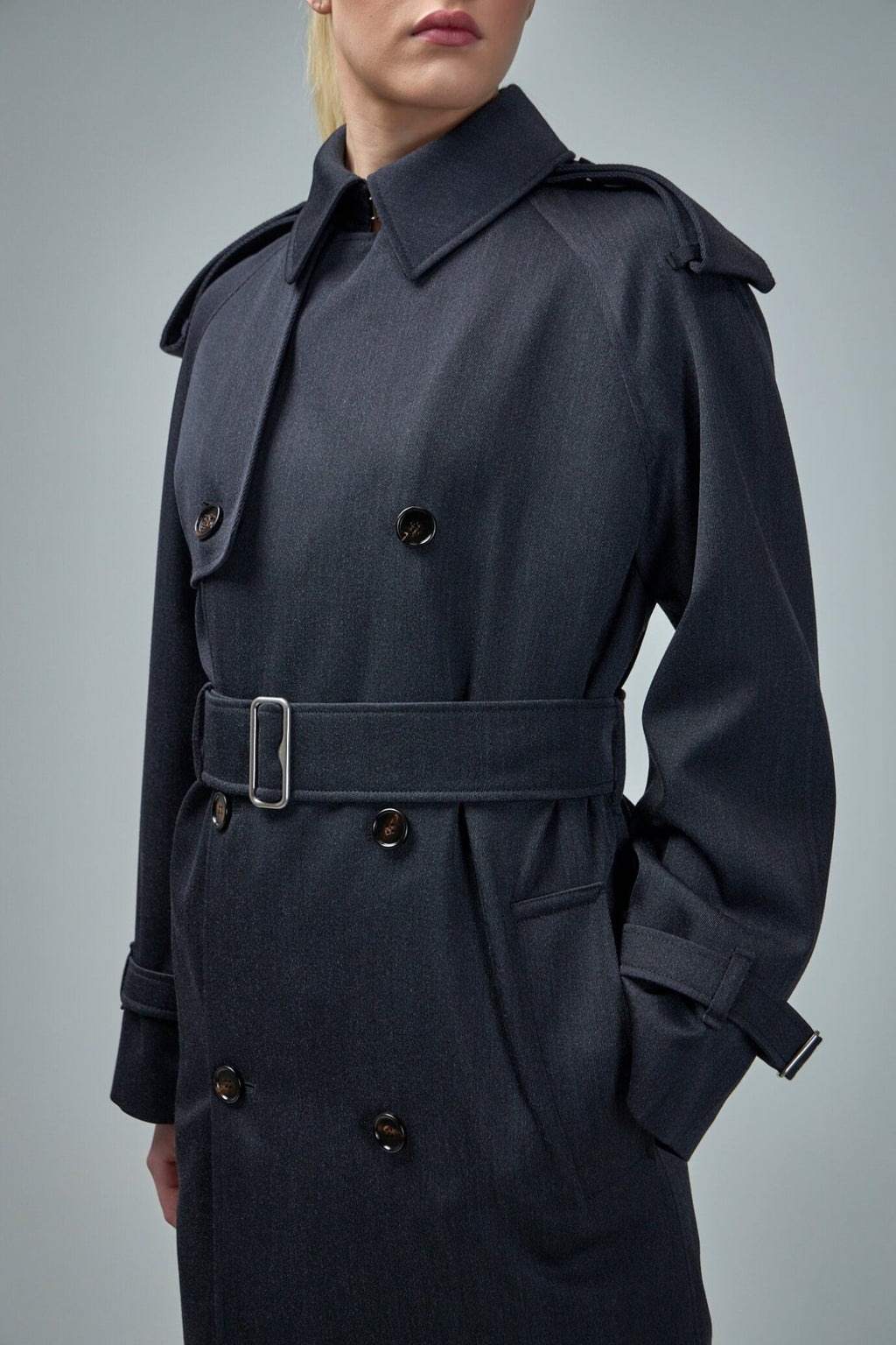 Burberry - Long Wool Trench Coat - LABELS
