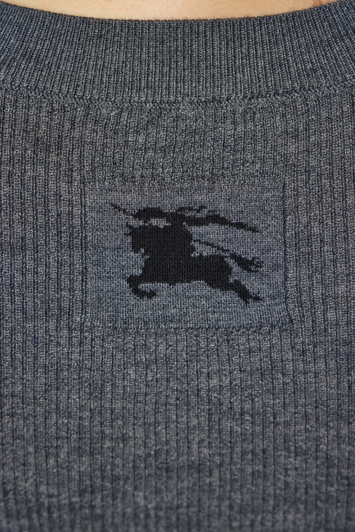 Burberry Rae Cardigan crew neckline close-up
