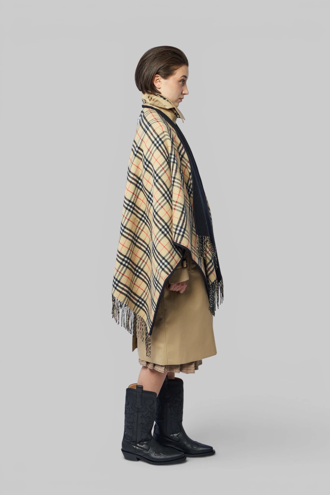 Burberry - Reversible Check Wool Cape - LABELS