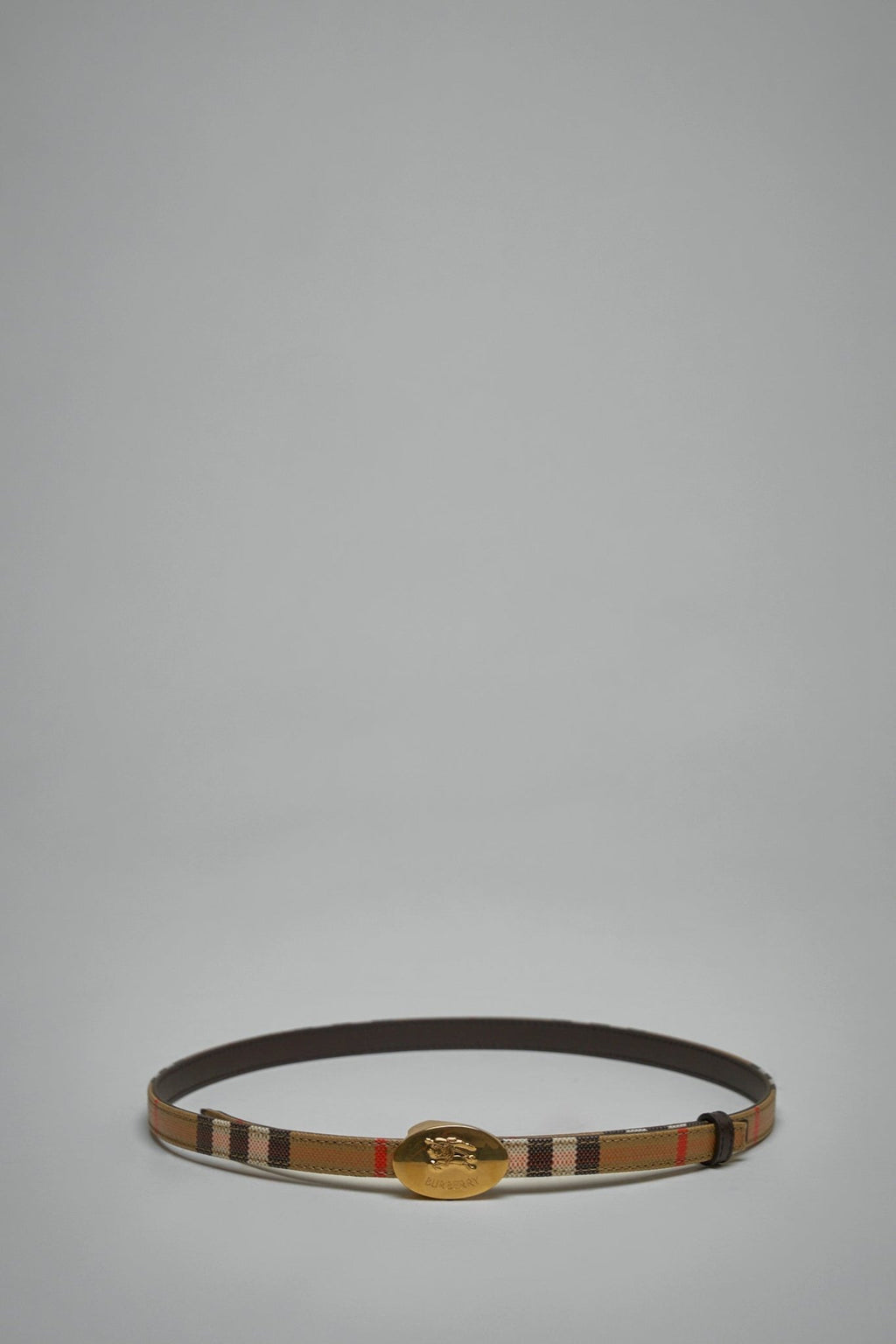 Burberry - Thin Reversible Check Knight Stamp Belt - LABELS