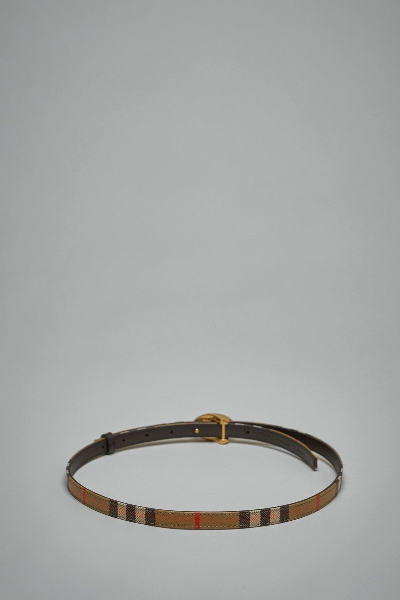 Burberry - Thin Reversible Check Knight Stamp Belt - LABELS