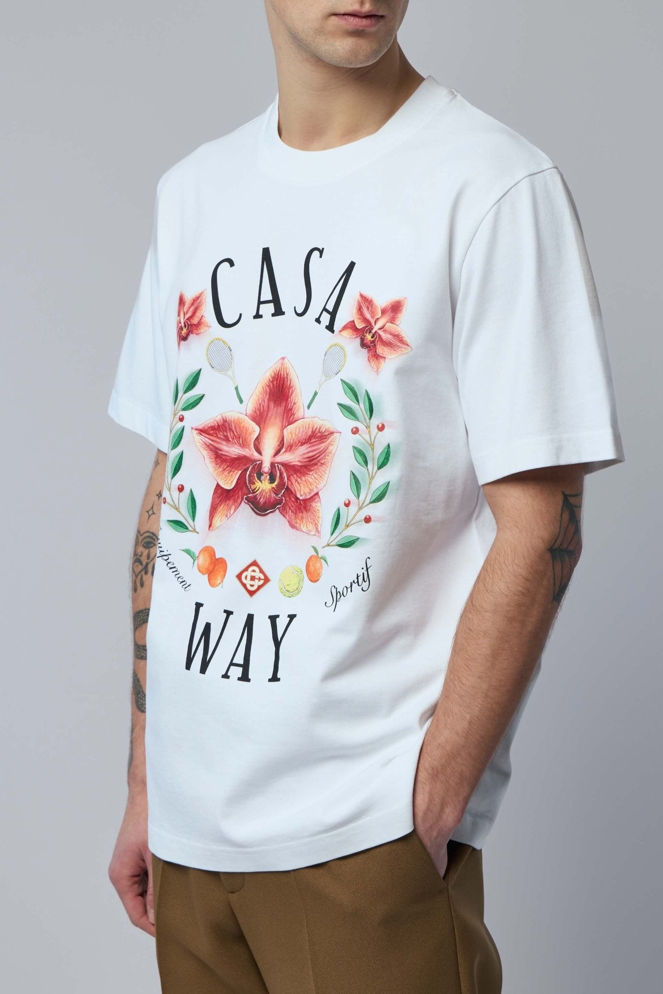 Casablanca - Bright White Jersey T-shirt - LABELS