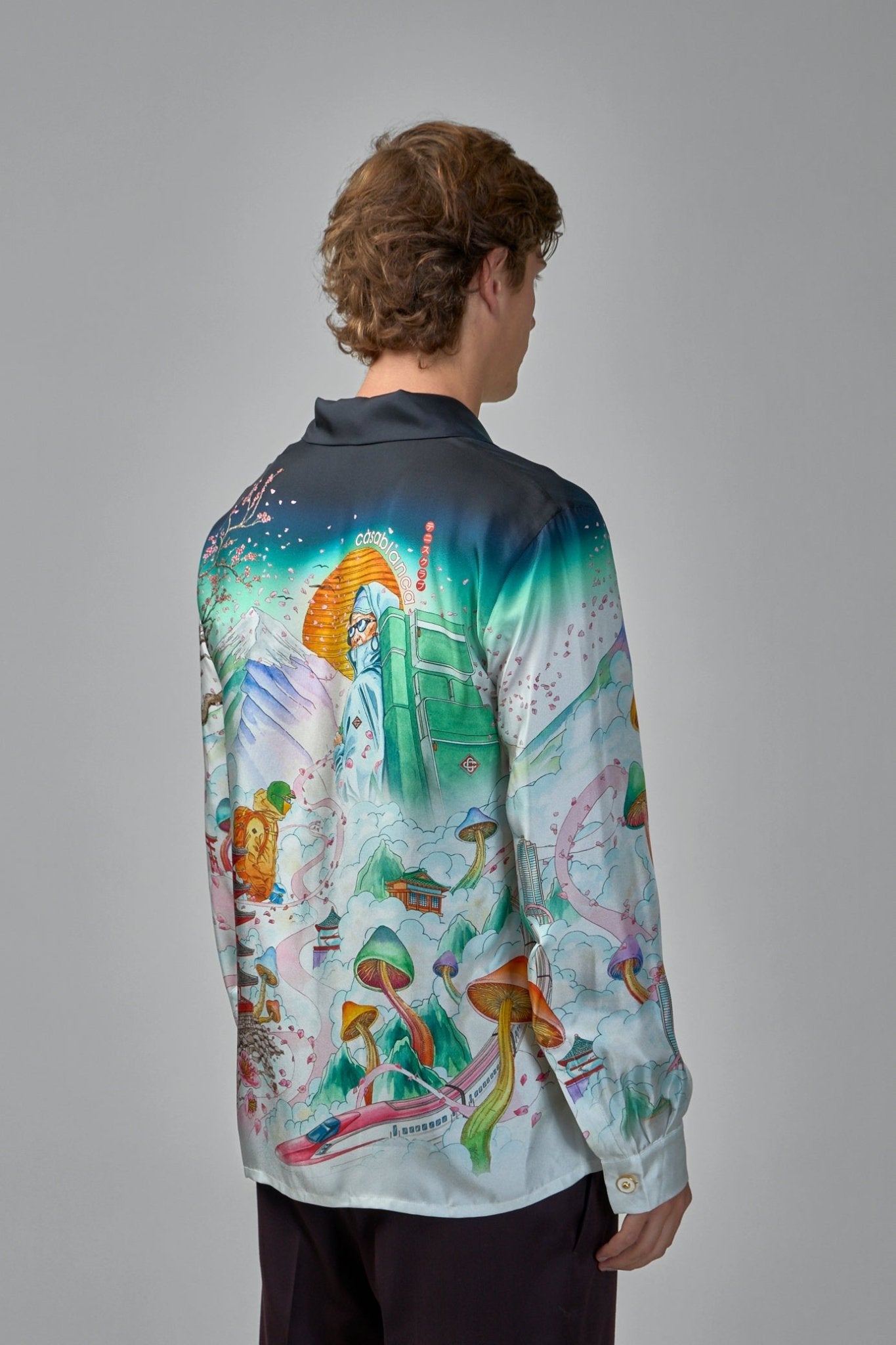 Casablanca - Flowers Silk Twill Cuban Collar Shirt - LABELS