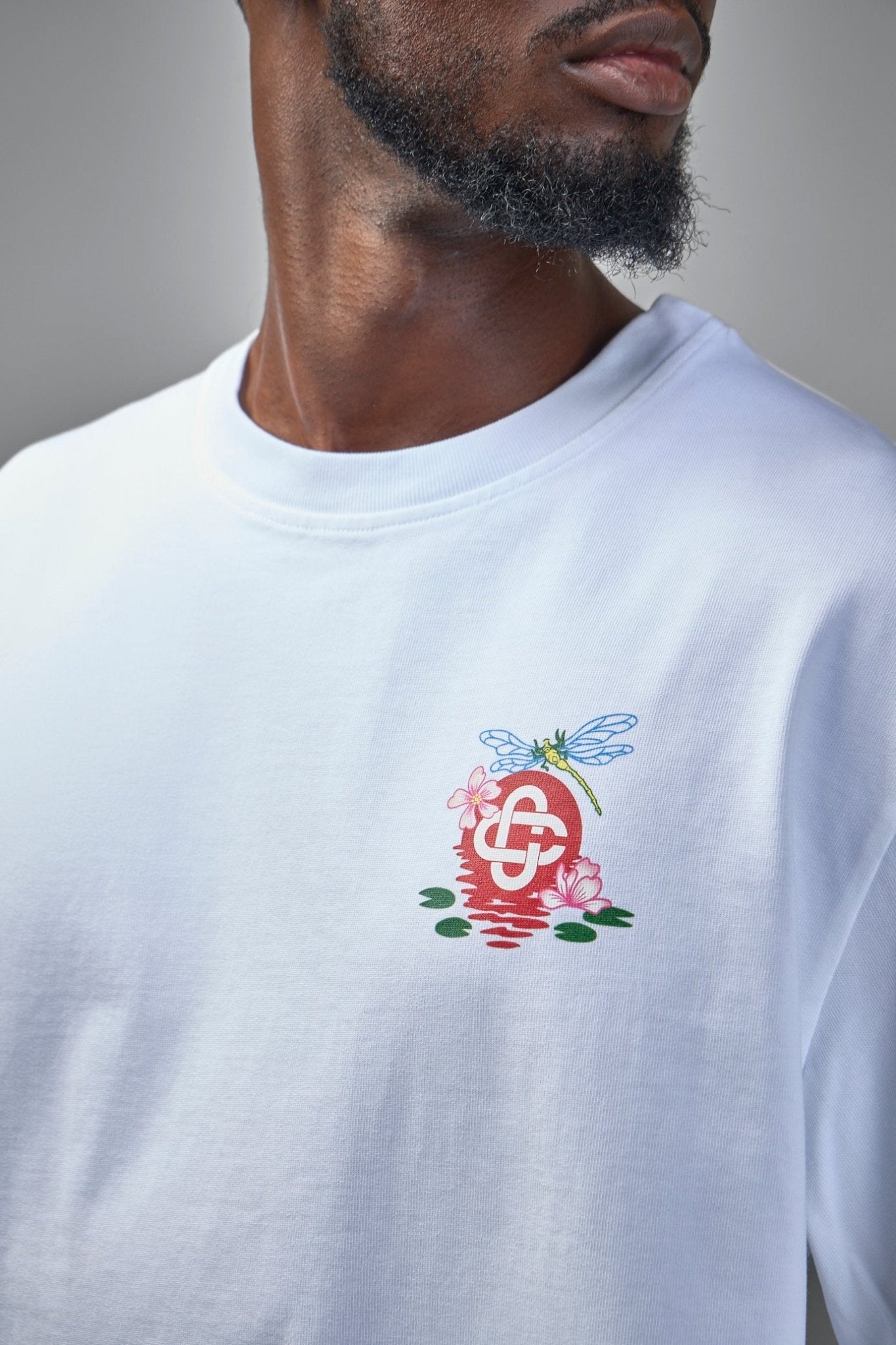 Casablanca - Jersey Dragonfly Floral T-Shirt - LABELS