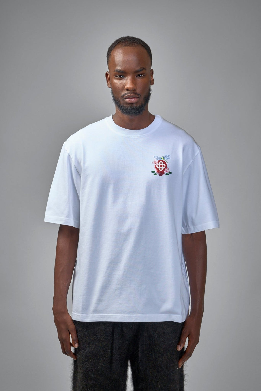 Casablanca - Jersey Dragonfly Floral T-Shirt - LABELS