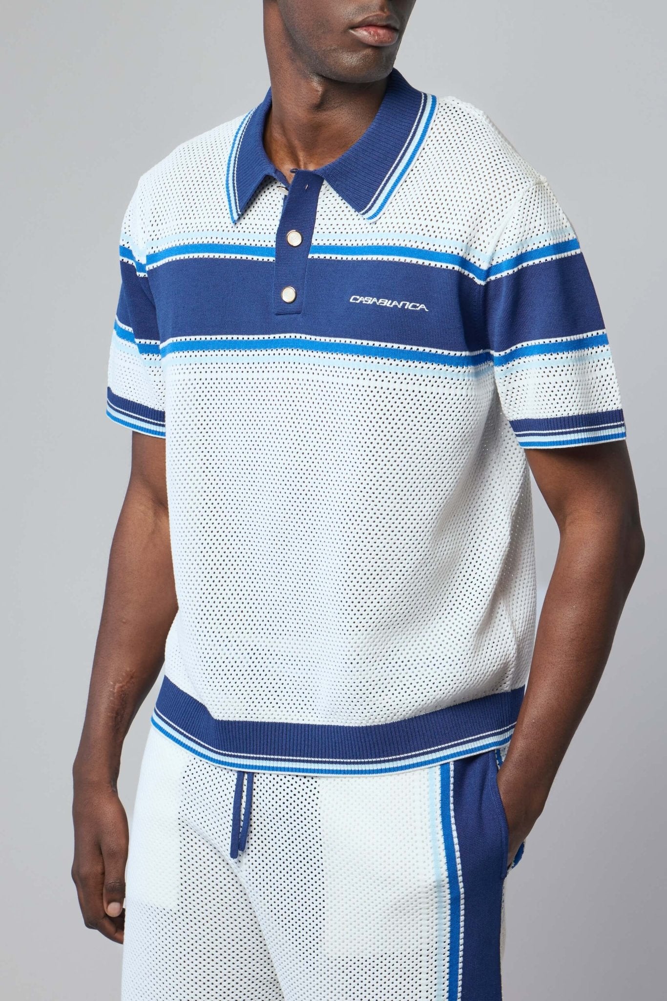 Casablanca - Mesh Stripe Polo - LABELS