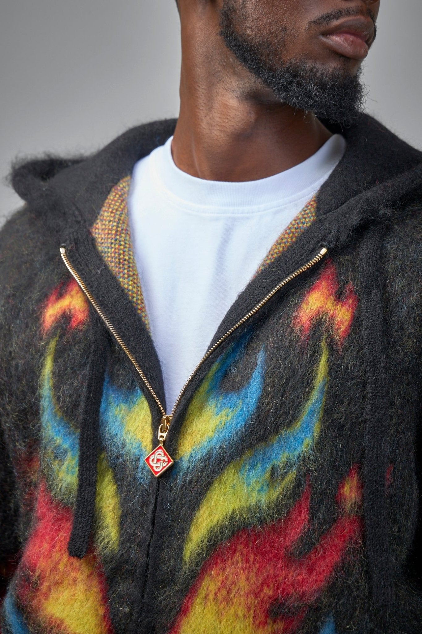 Casablanca - Mohair Zip Hoodie Laurel Flame - LABELS