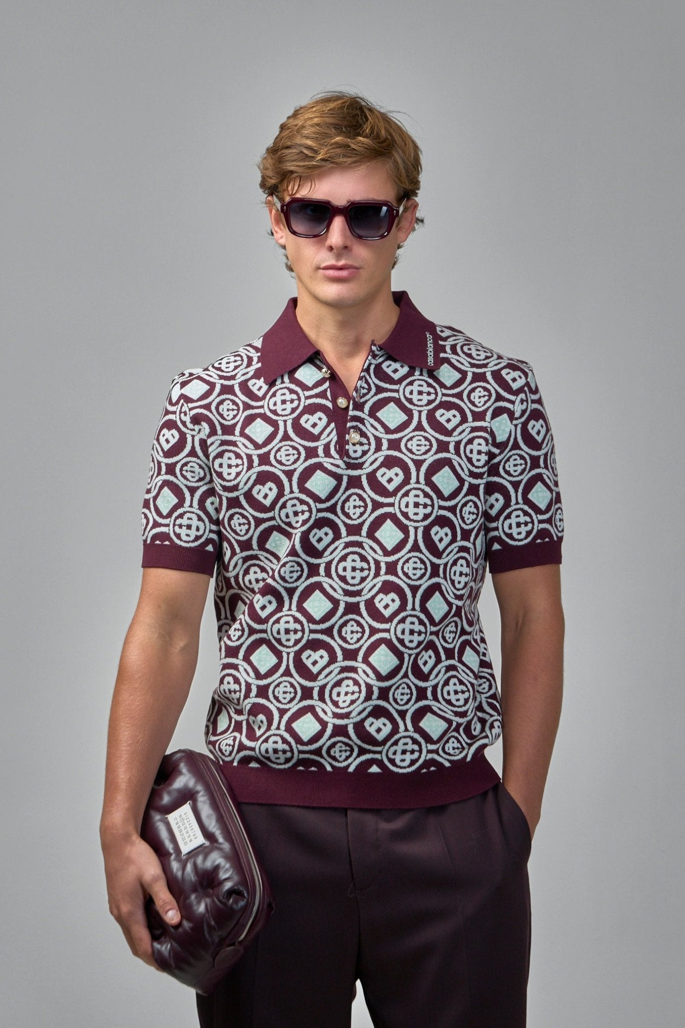 Casablanca - Monogram Cotton Knit Polo Shirt - LABELS