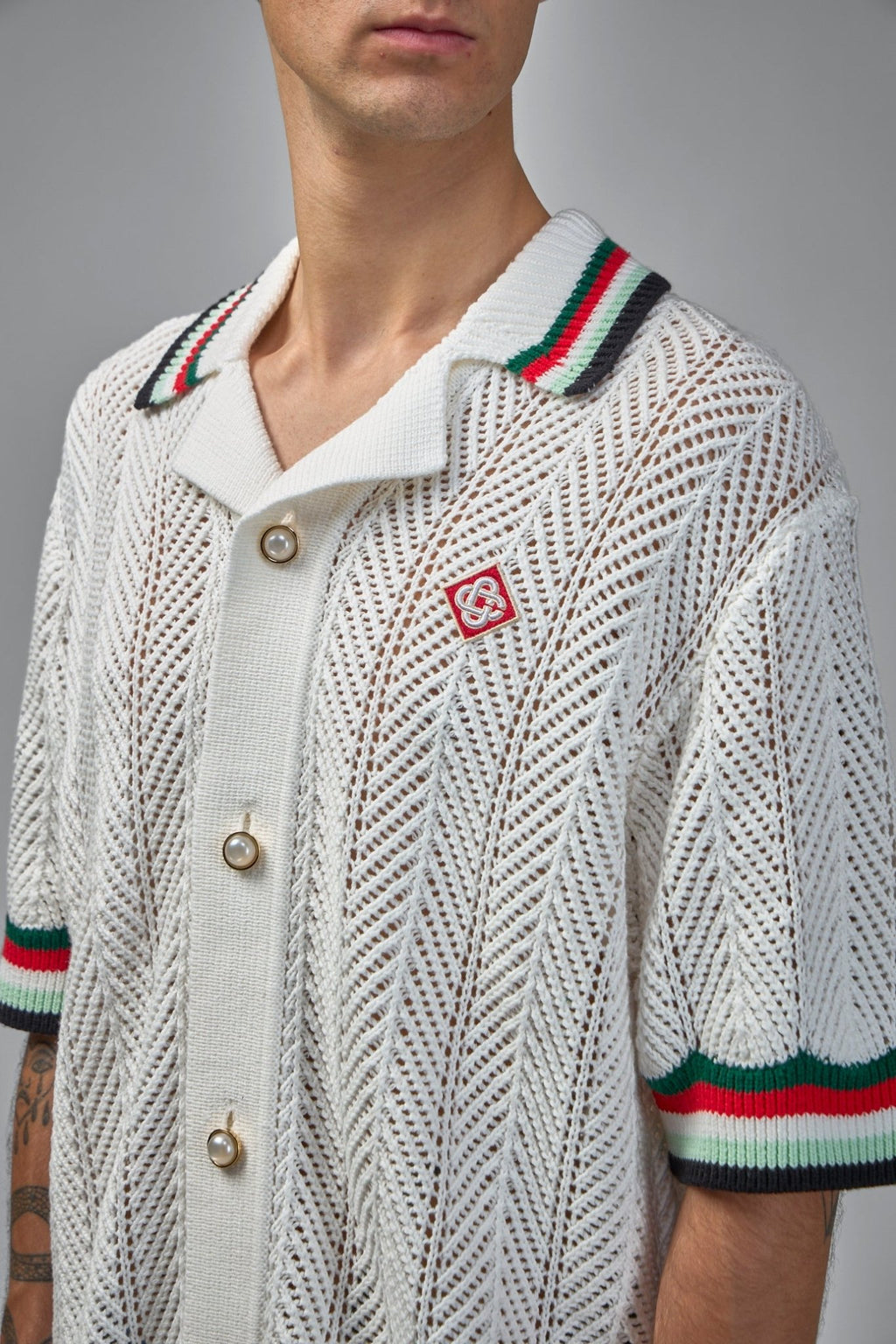 Casablanca - Sporty Faux Crochet Shirt - LABELS
