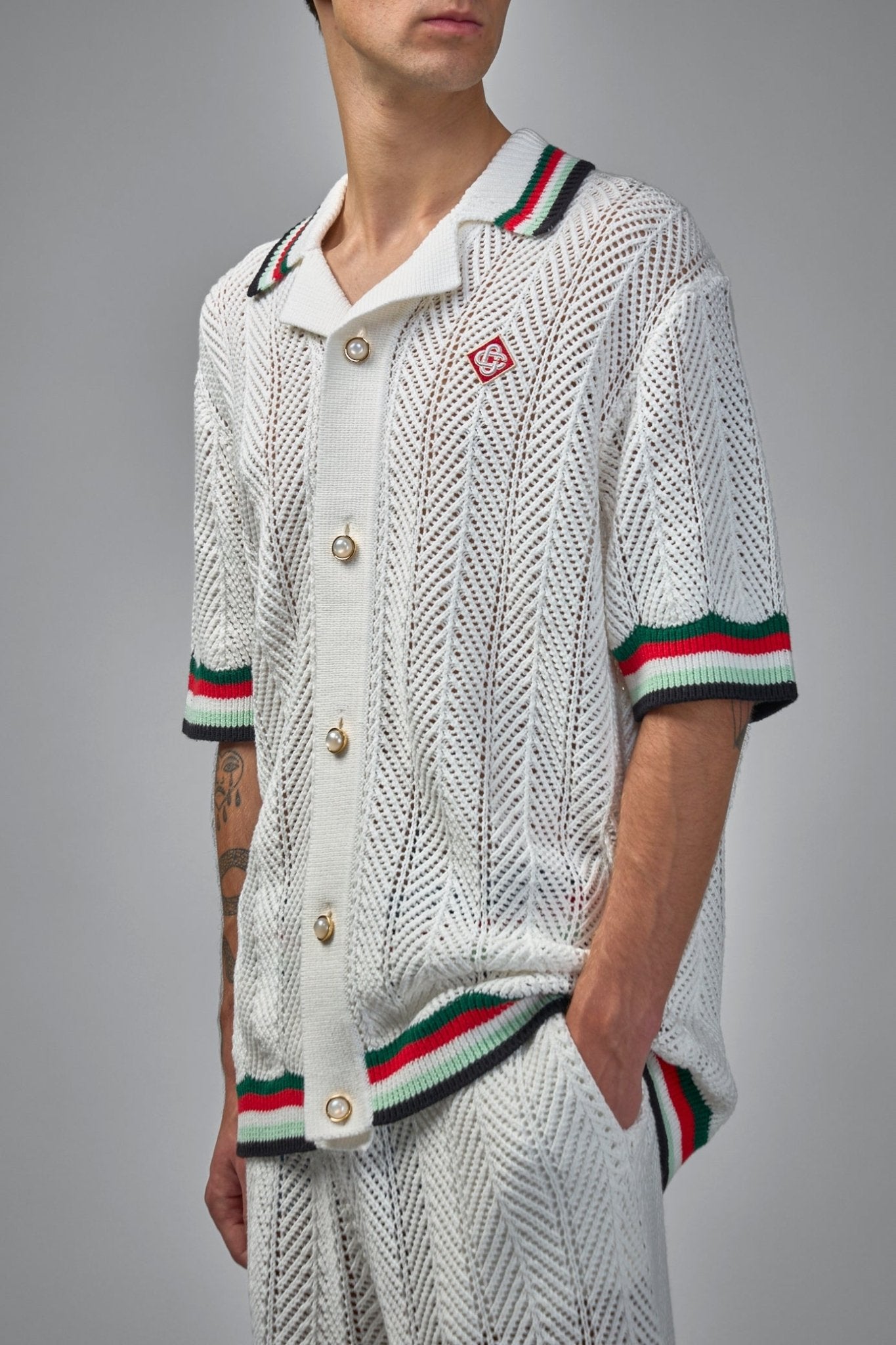 Casablanca - Sporty Faux Crochet Shirt - LABELS
