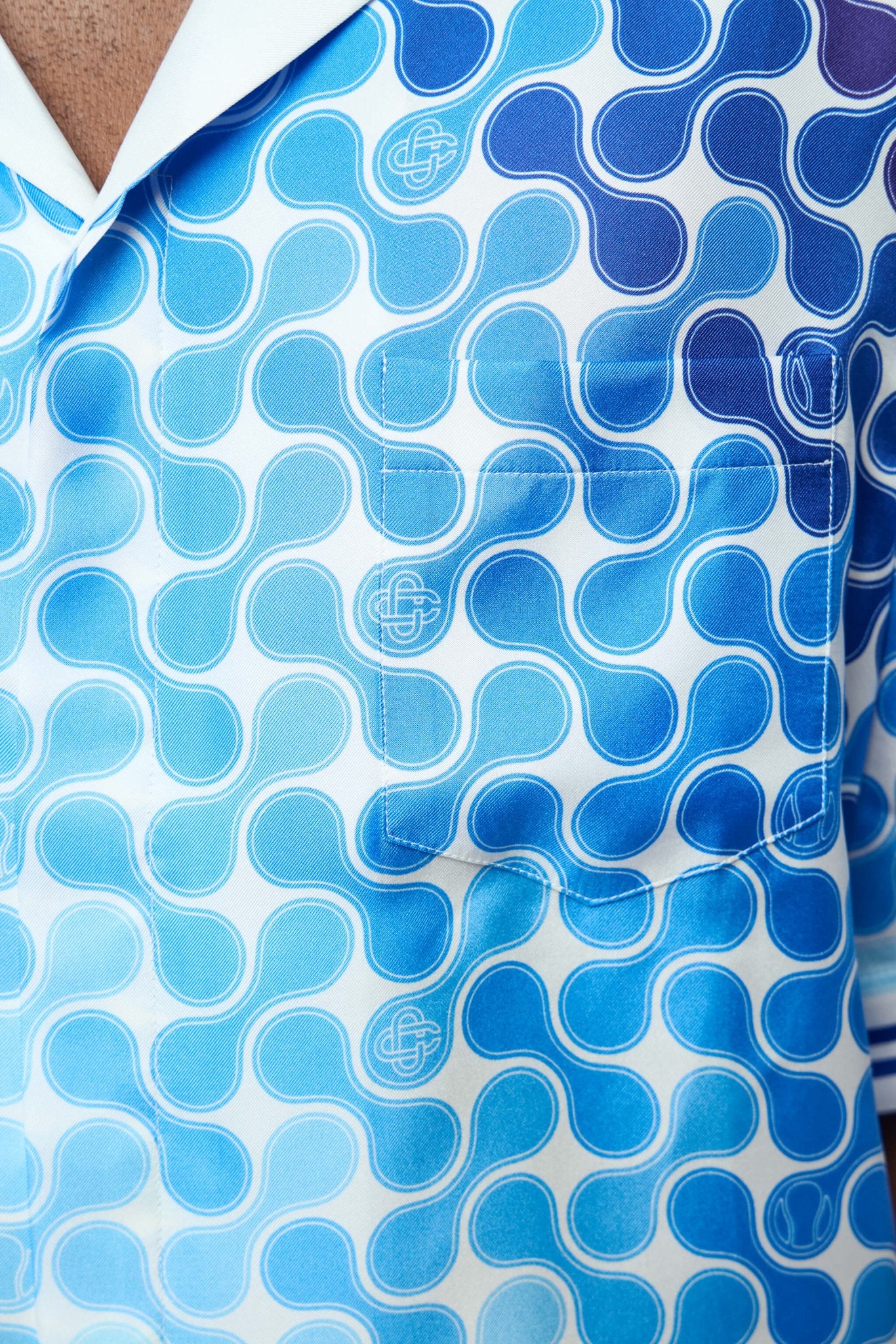 Casablanca - Tennis Tile Cuban Collar Ss Shirt - LABELS