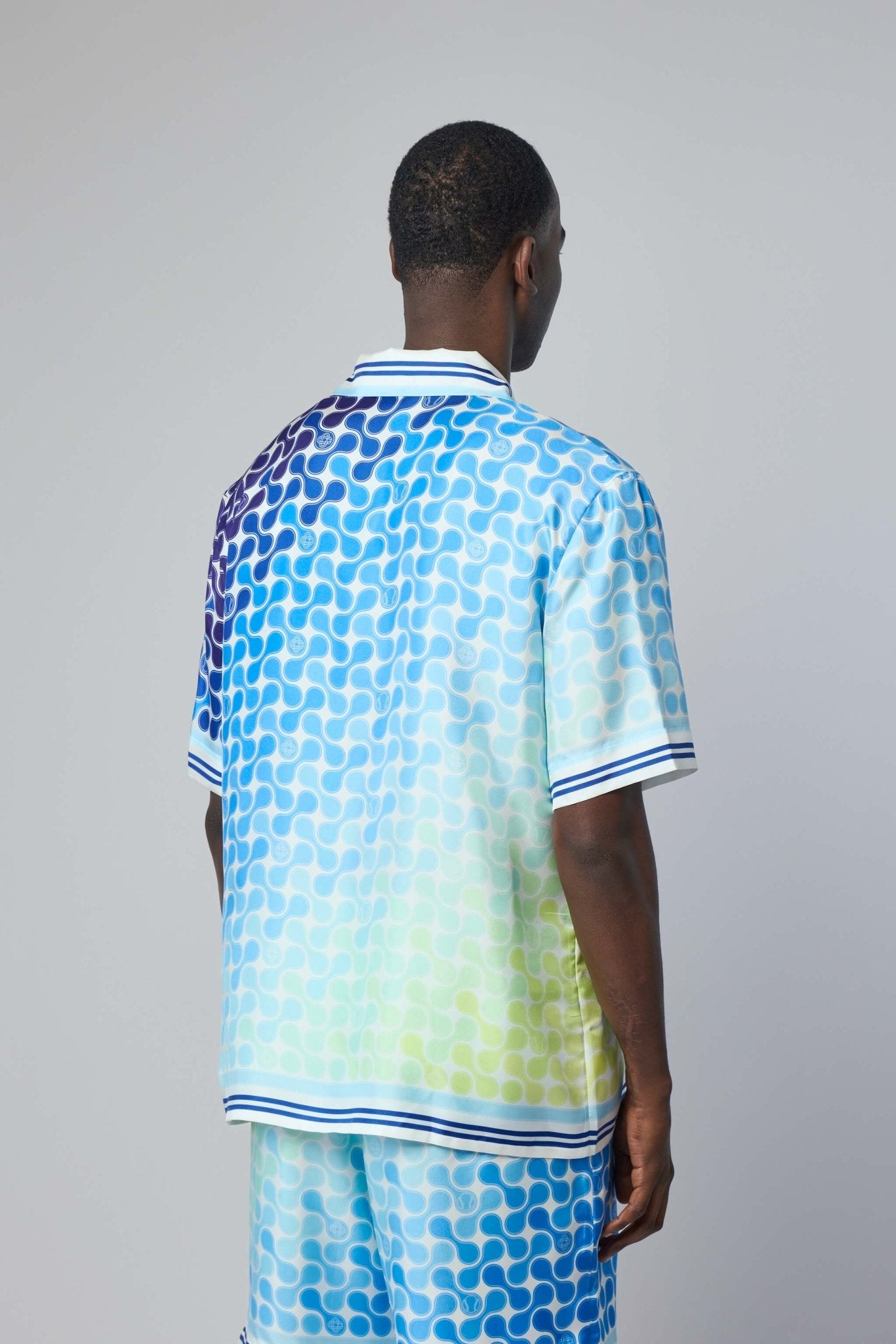 Casablanca - Tennis Tile Cuban Collar Ss Shirt - LABELS