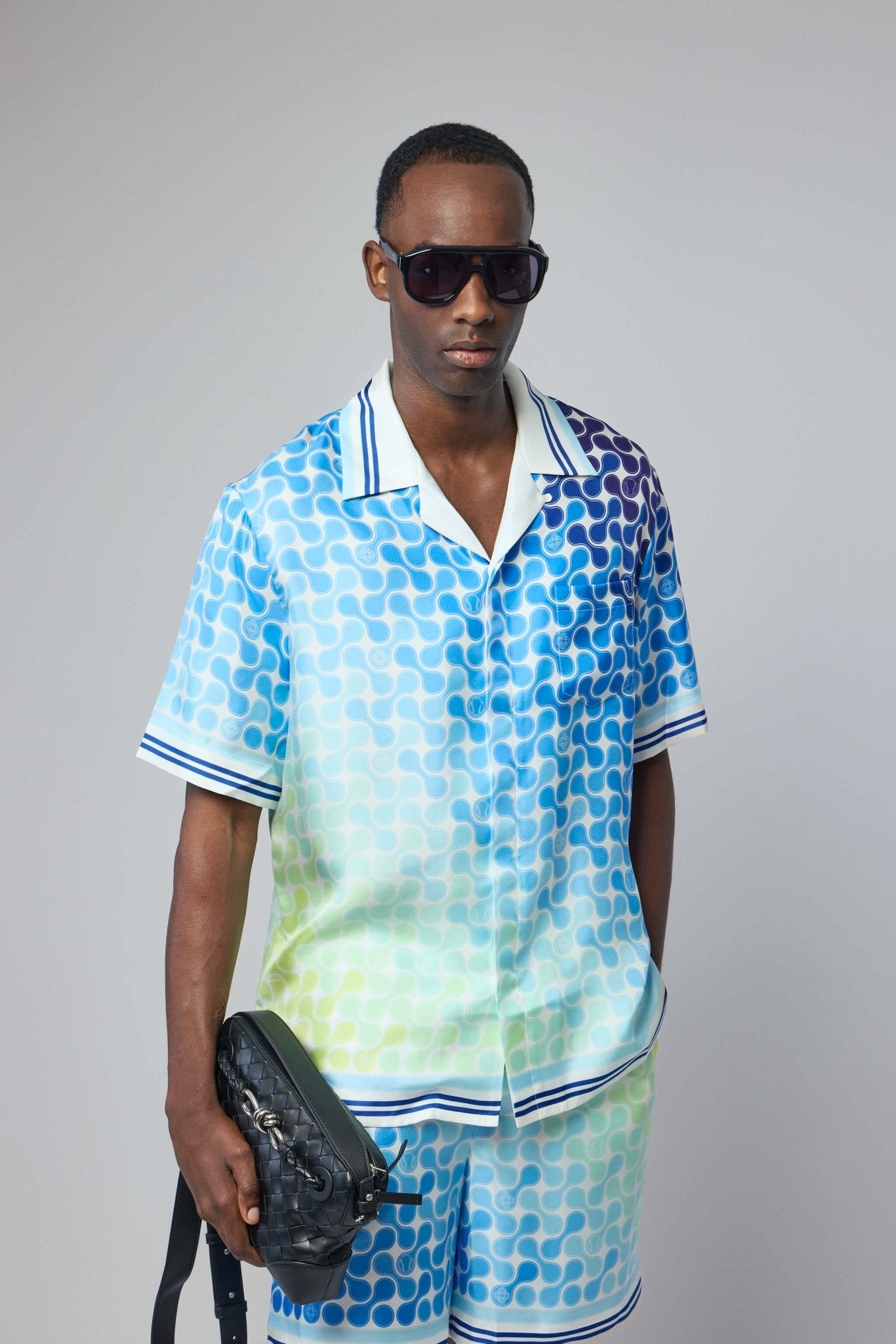 Casablanca - Tennis Tile Cuban Collar Ss Shirt - LABELS