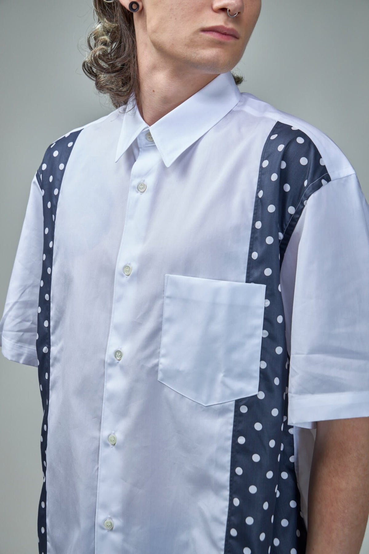 Back view of minimalist Japanese cotton shirt design