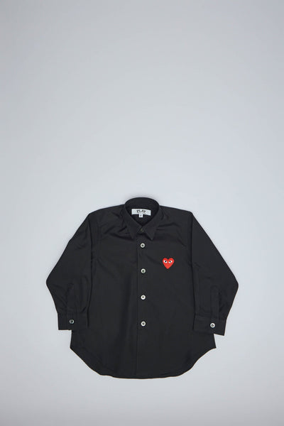 Heart Embroidered Button-up Shirt