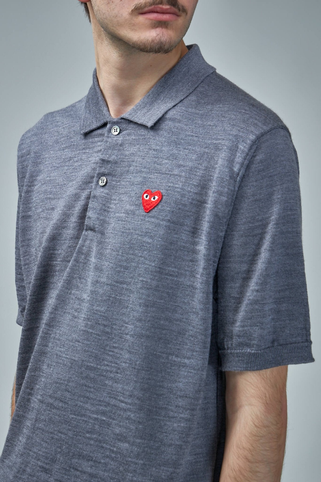 Comme des Garçons PLAY Polo - Grey Knit – LABELS