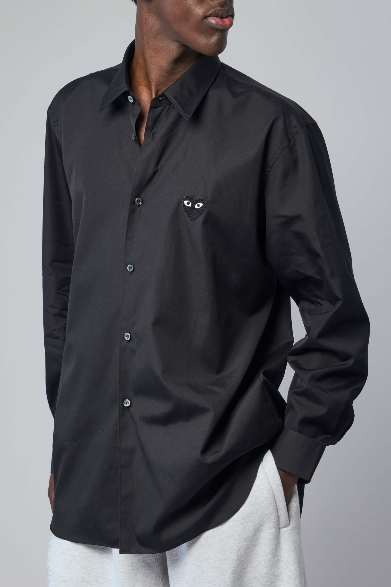 Comme des Garçons PLAY - Shirt Black Emblem Woven - LABELS