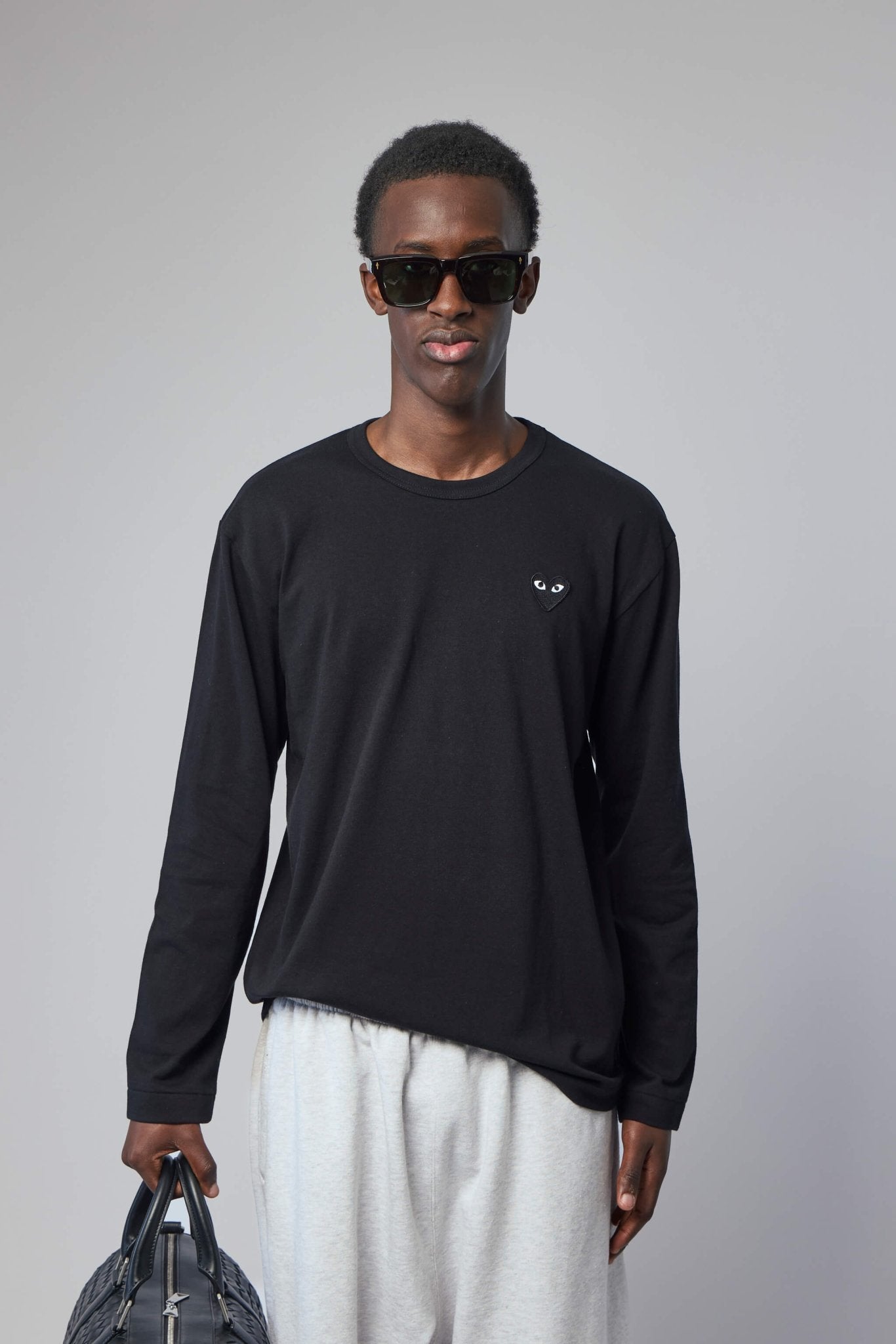 Comme des Garçons PLAY - T-shirt Black Emblem Knit - LABELS