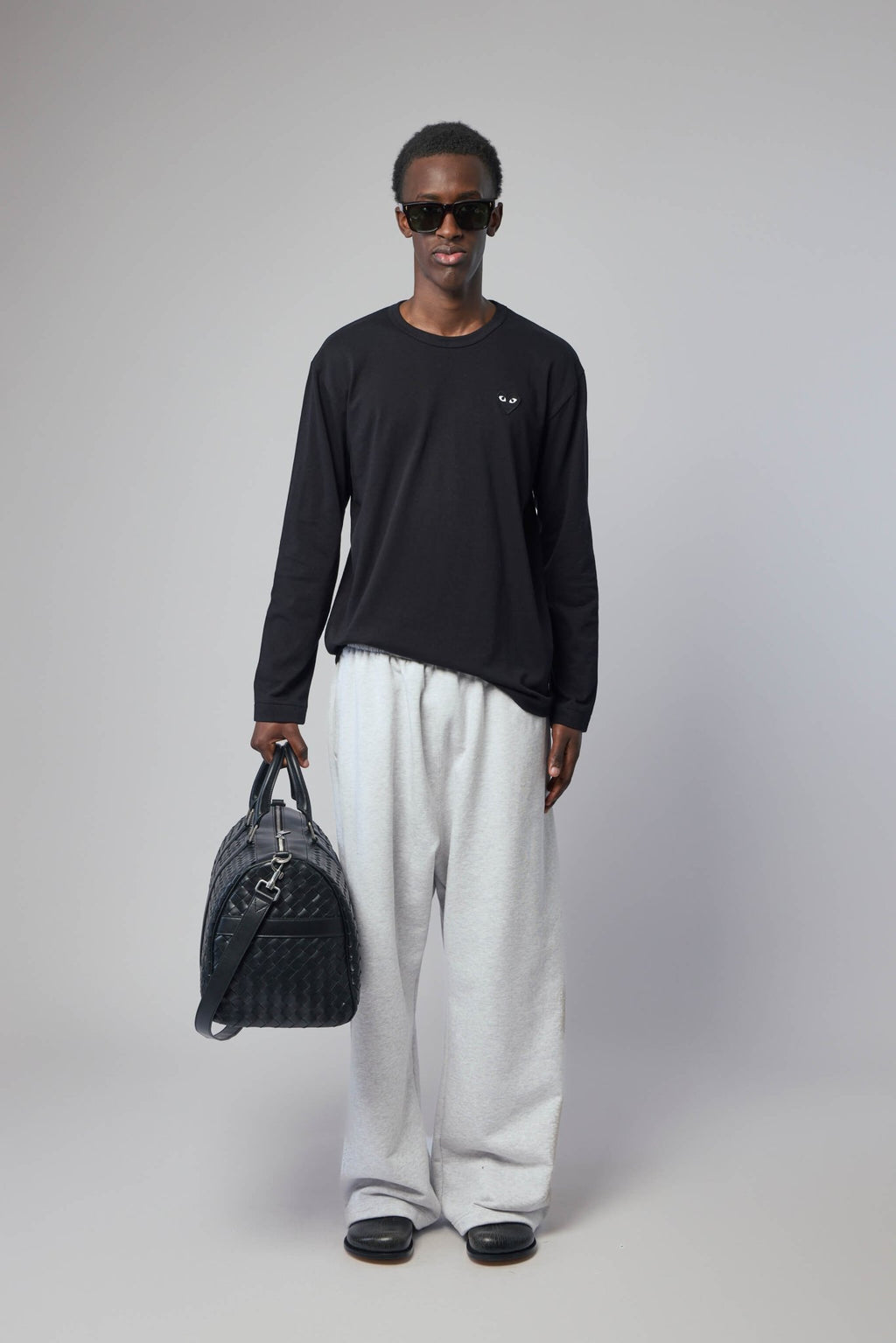 Comme des Garçons PLAY - T-shirt Black Emblem Knit - LABELS