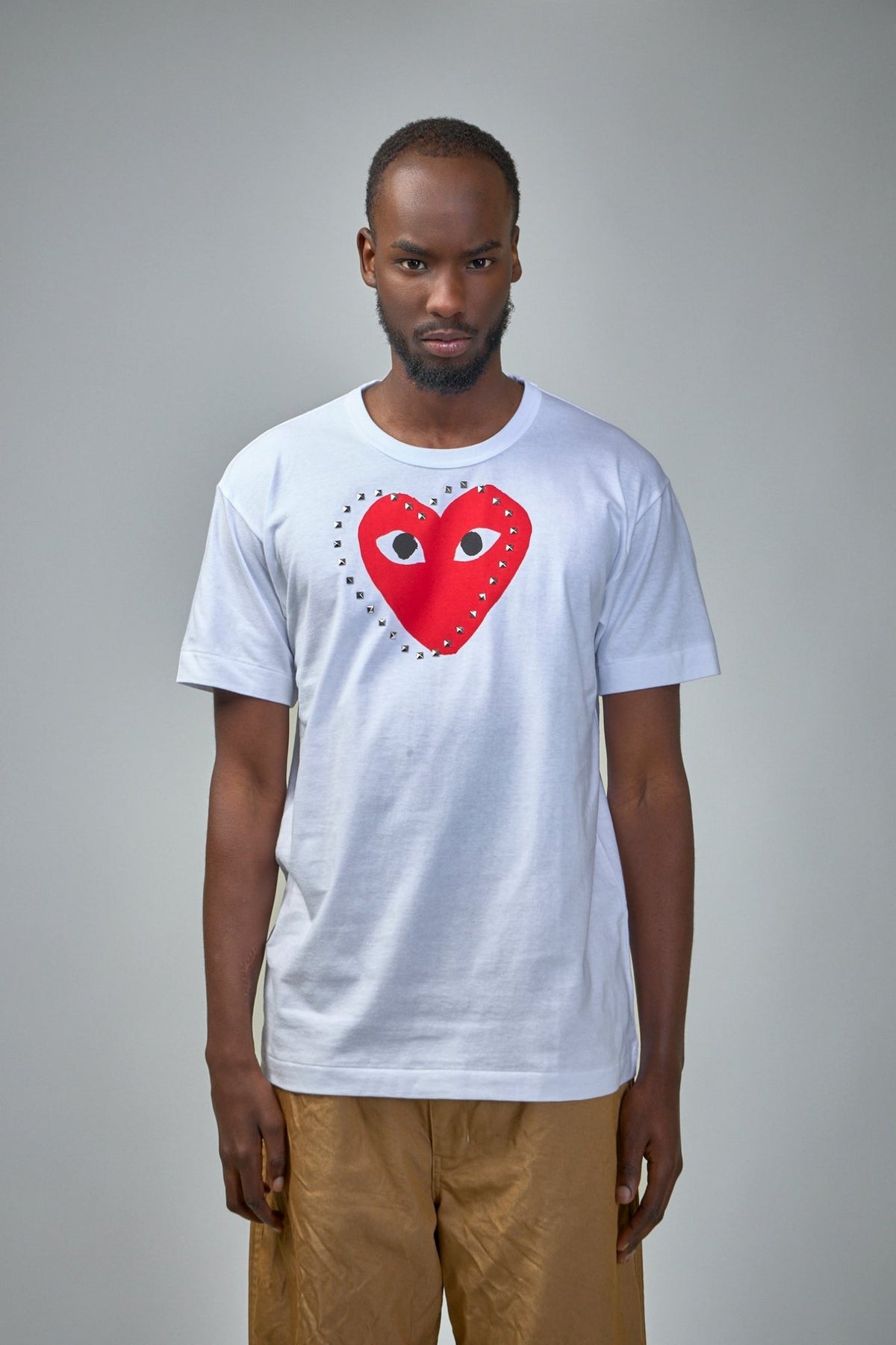 Comme des Garçons PLAY T-Shirts with logo stud print design in premium cotton