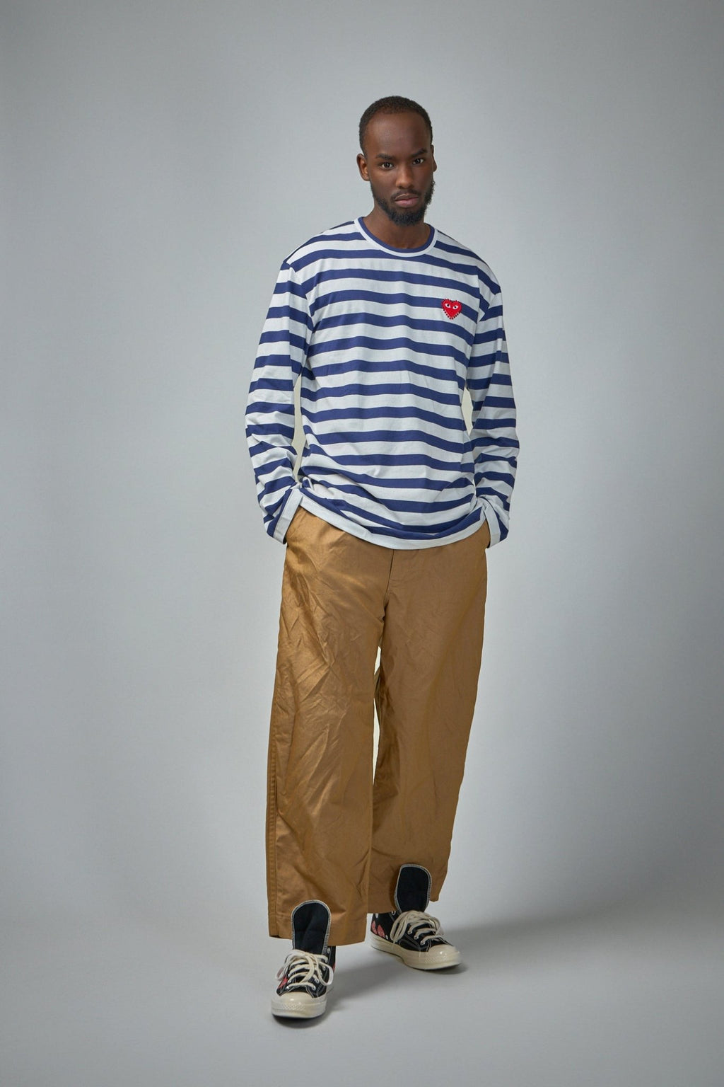 Comme des Garçons PLAY - T-Shirt Rhinostone Emblem Rhinestone Heart - LABELS