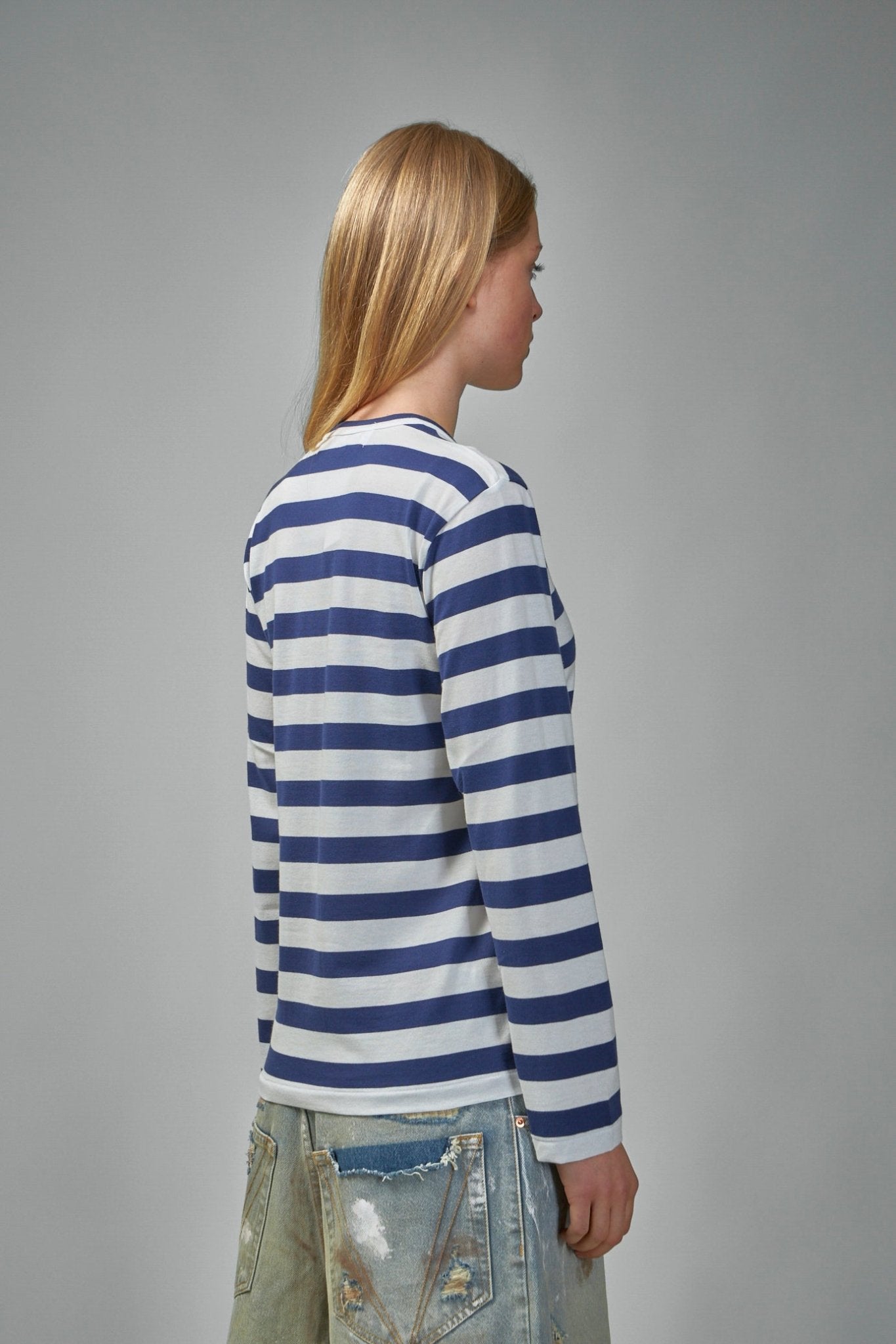 Comme des Garçons PLAY - T-Shirt Rhinostone Emblem Rhinestone Heart - LABELS