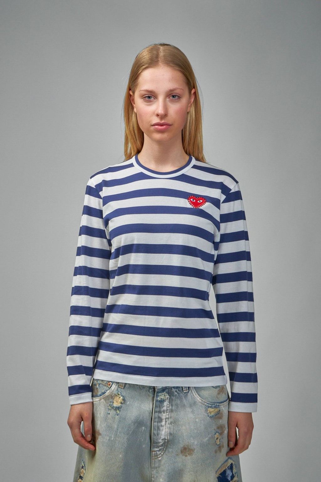 Comme des Garçons PLAY - T-Shirt Rhinostone Emblem Rhinestone Heart - LABELS