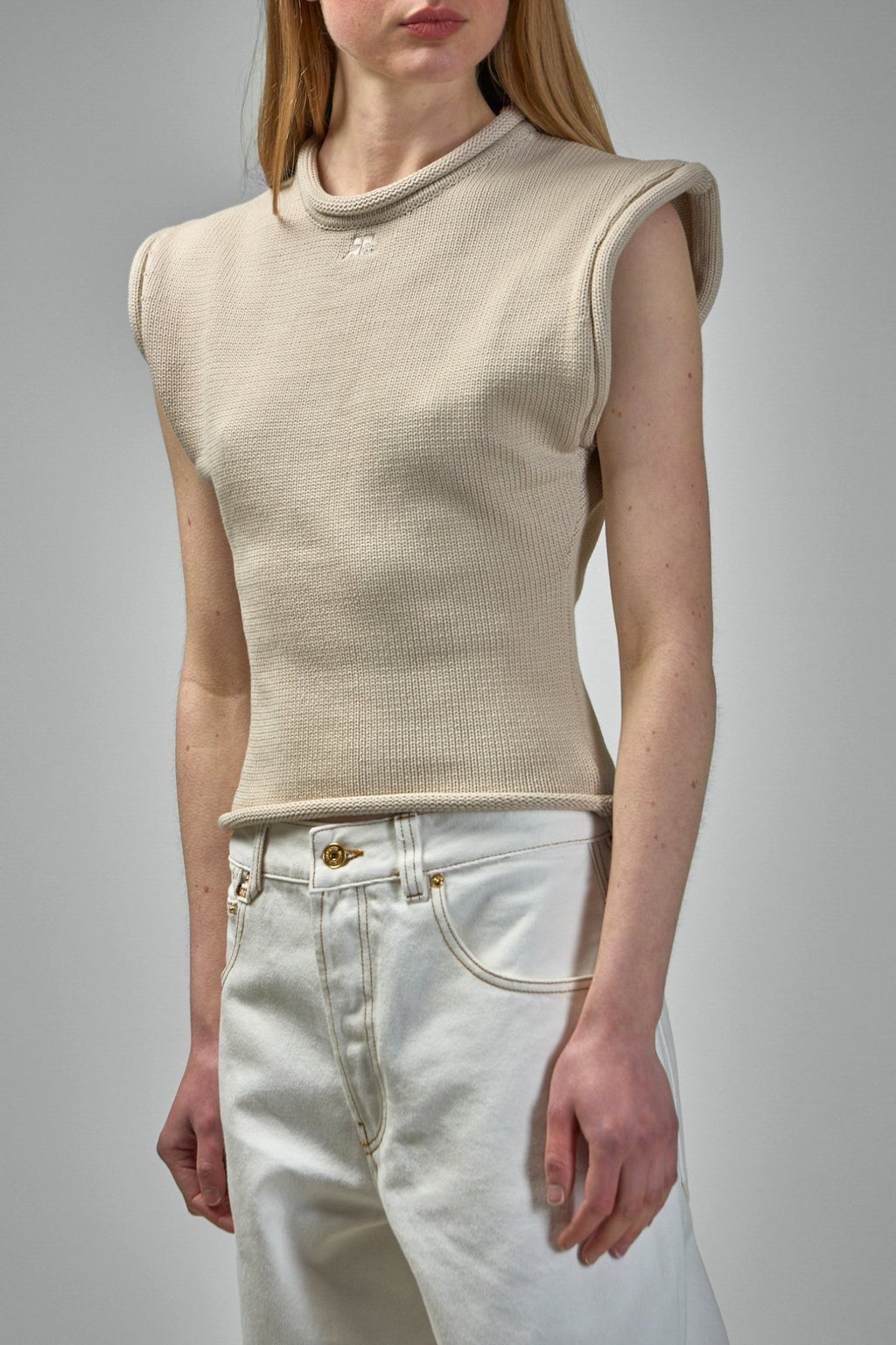 Courrèges - Cropped Sleeveless Sweater - LABELS