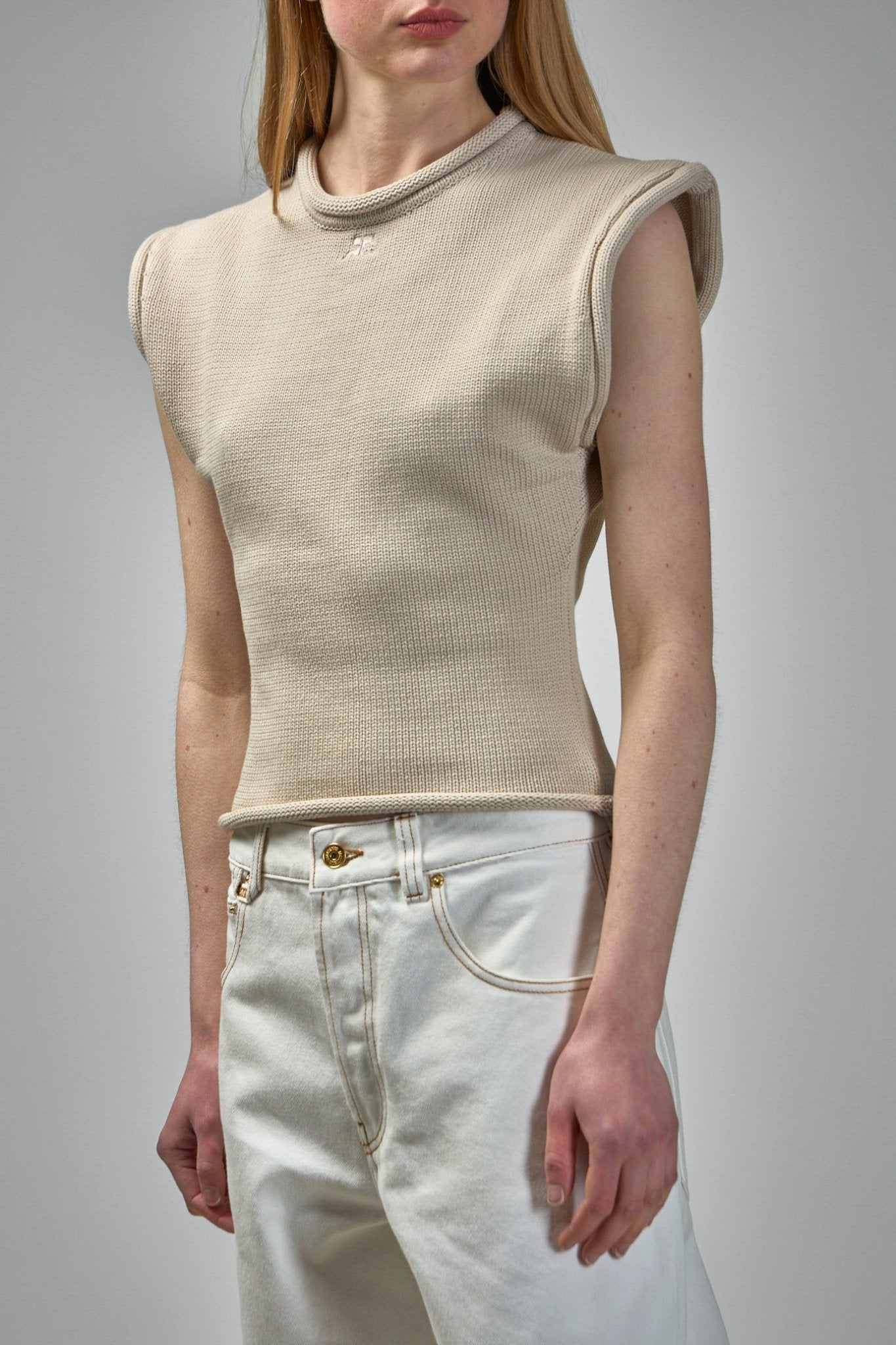 Courrèges - Cropped Sleeveless Sweater - LABELS