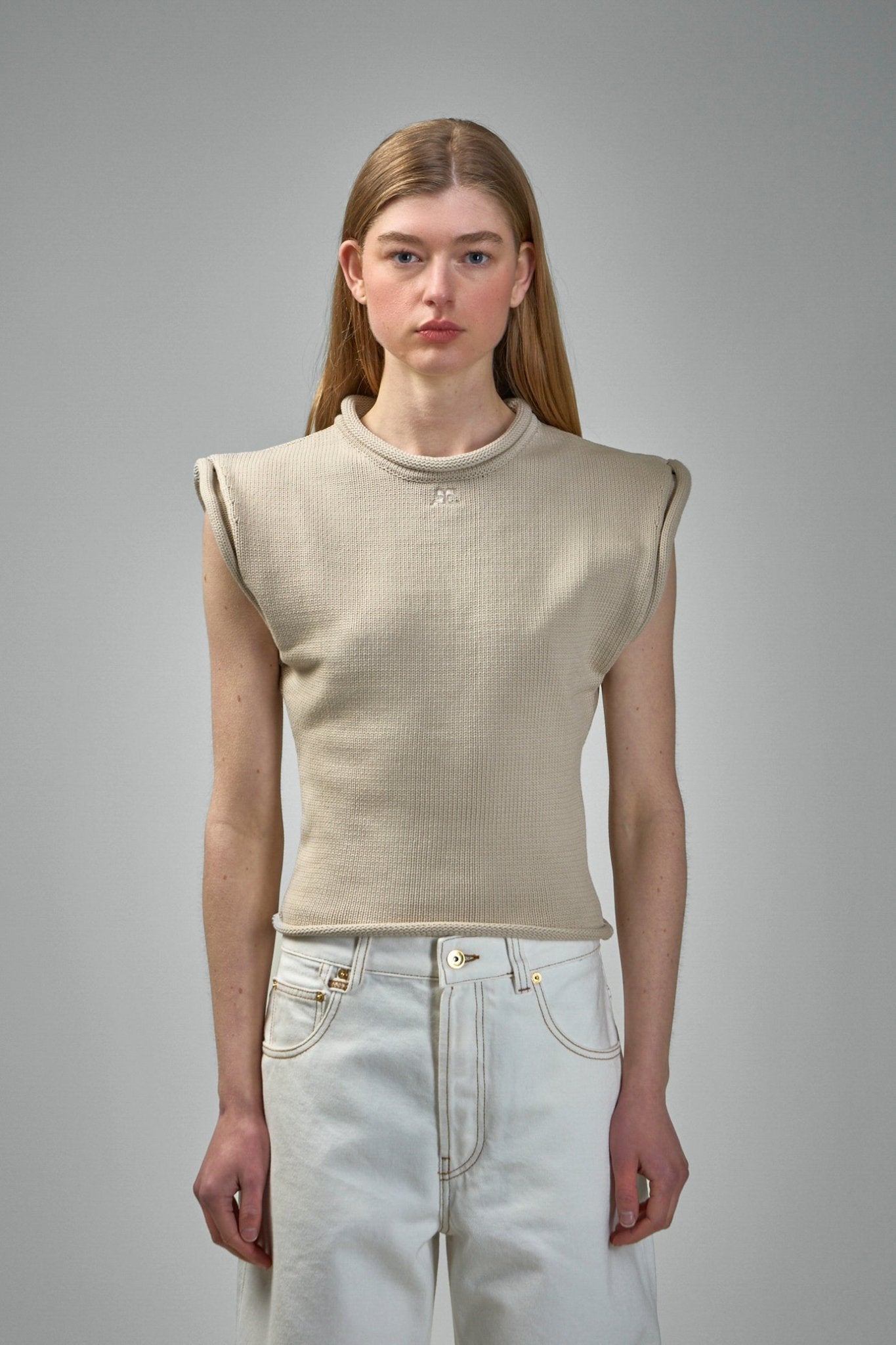 Courrèges - Cropped Sleeveless Sweater - LABELS