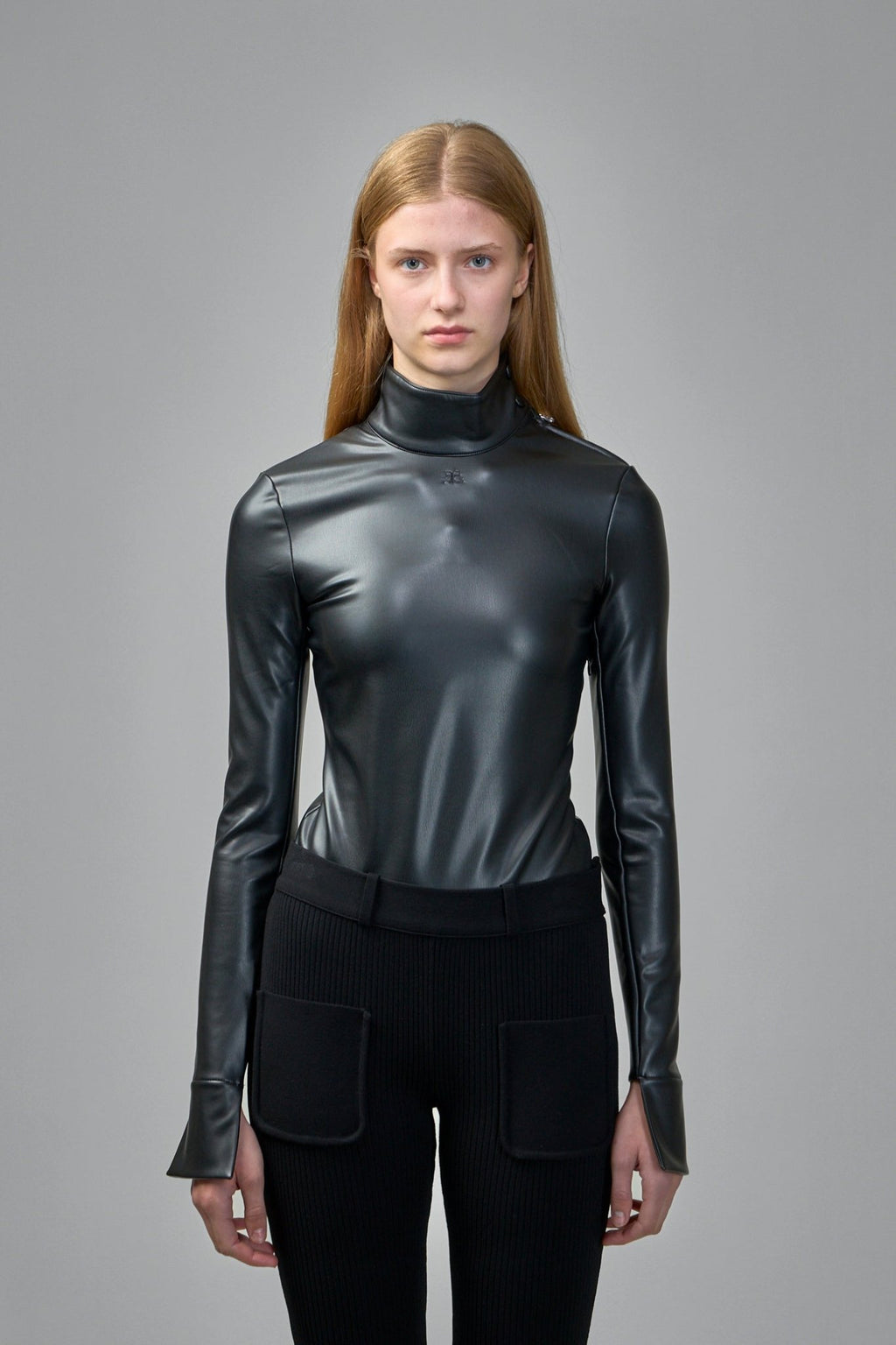Courrèges - Mockneck Leather Effect Bodysuit - LABELS