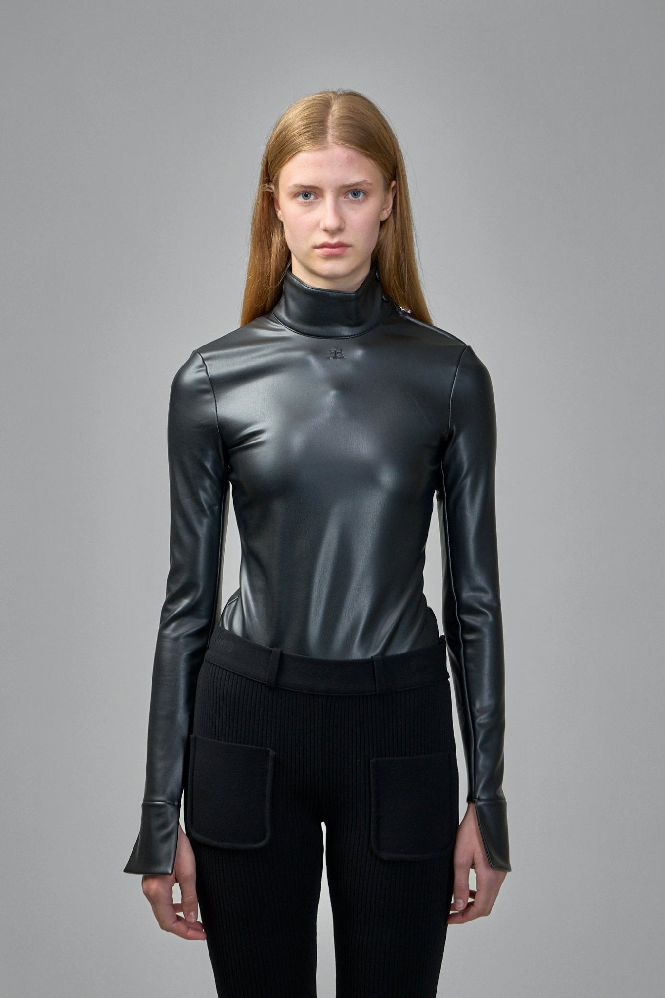 Courrèges - Mockneck Leather Effect Bodysuit - LABELS