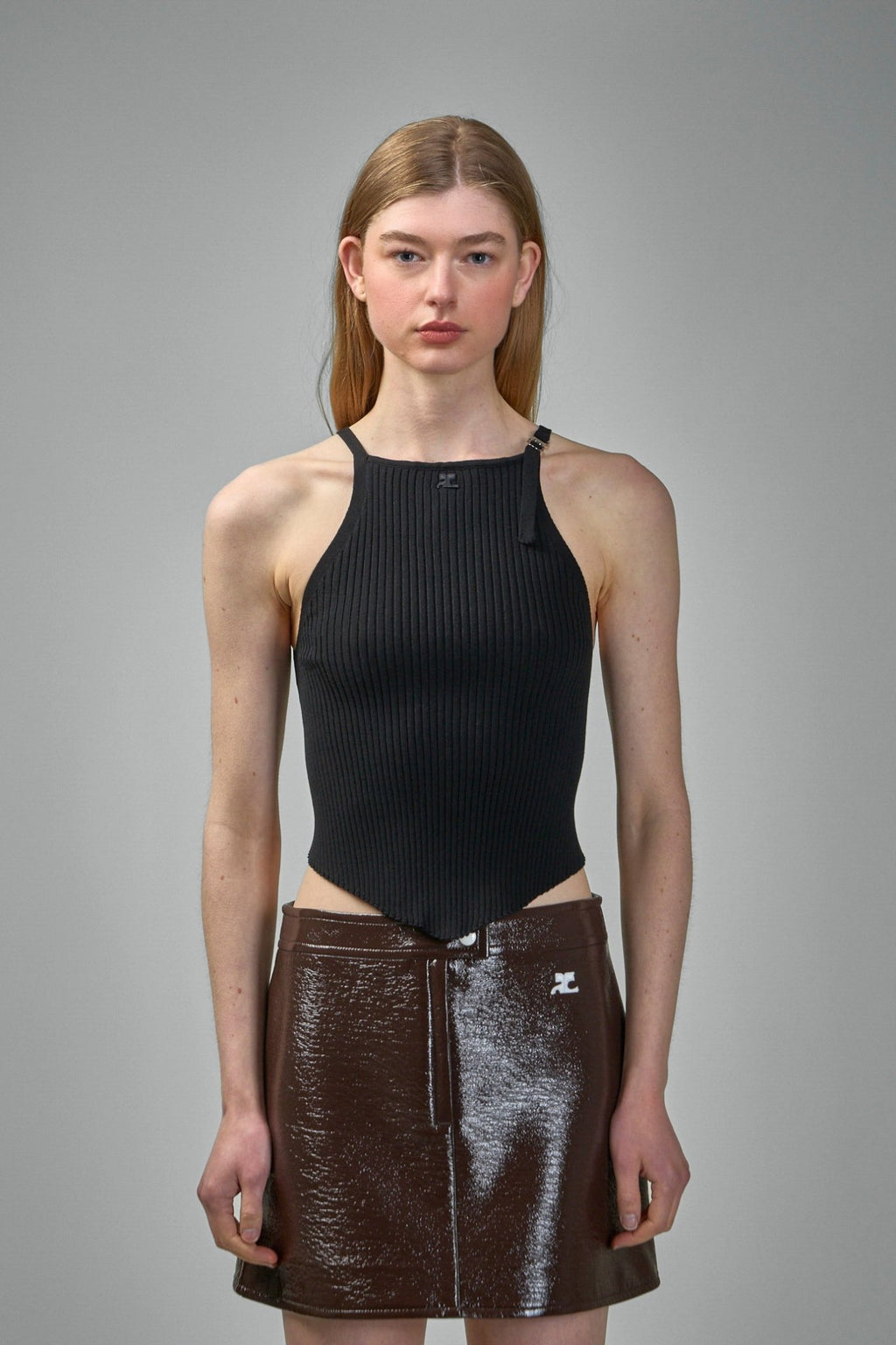 Courrèges - Pointy Buckle Rib Knit Top - LABELS
