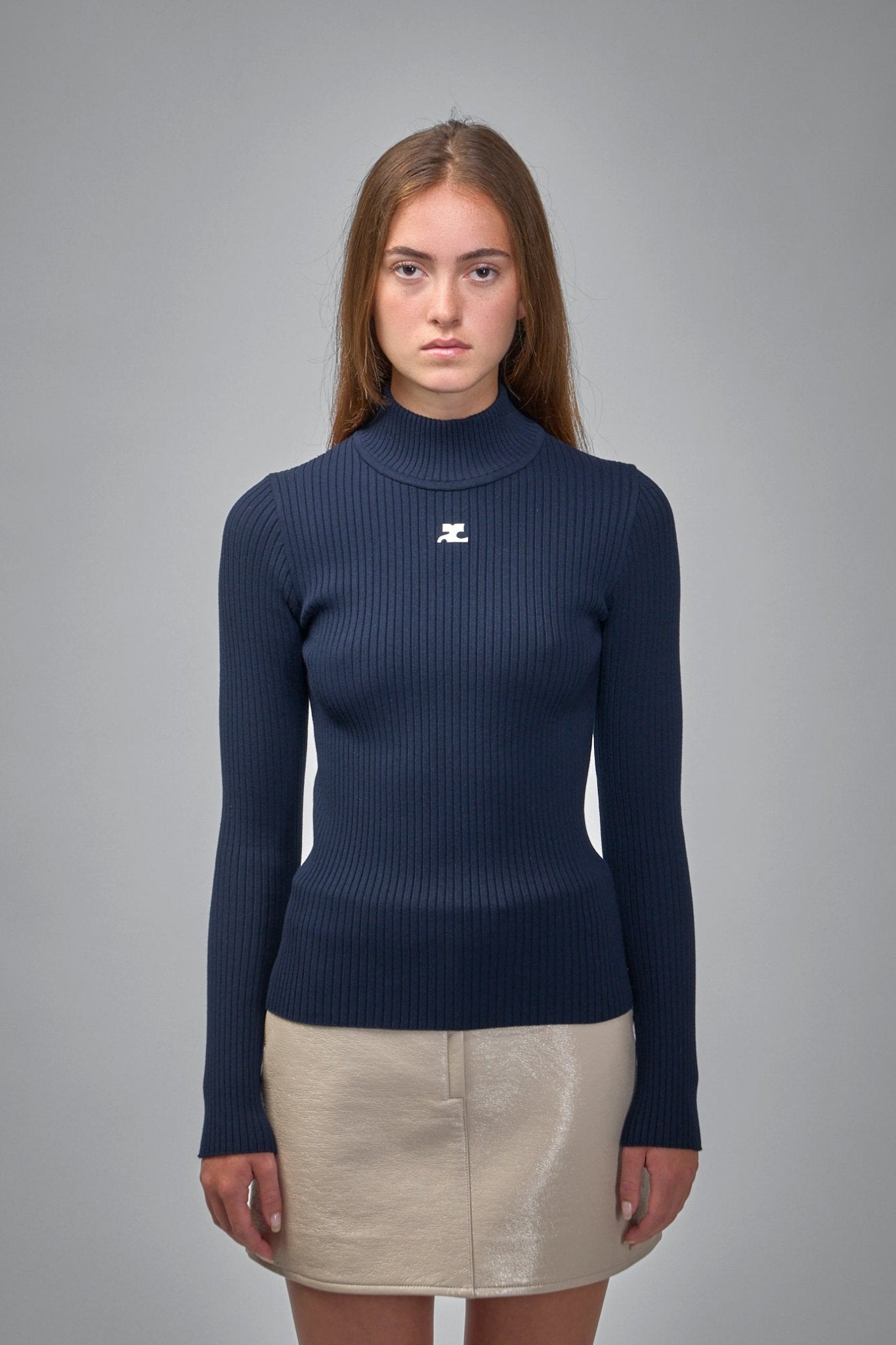 Courrèges - Reedition Rib Knit Mockneck Sweater - LABELS