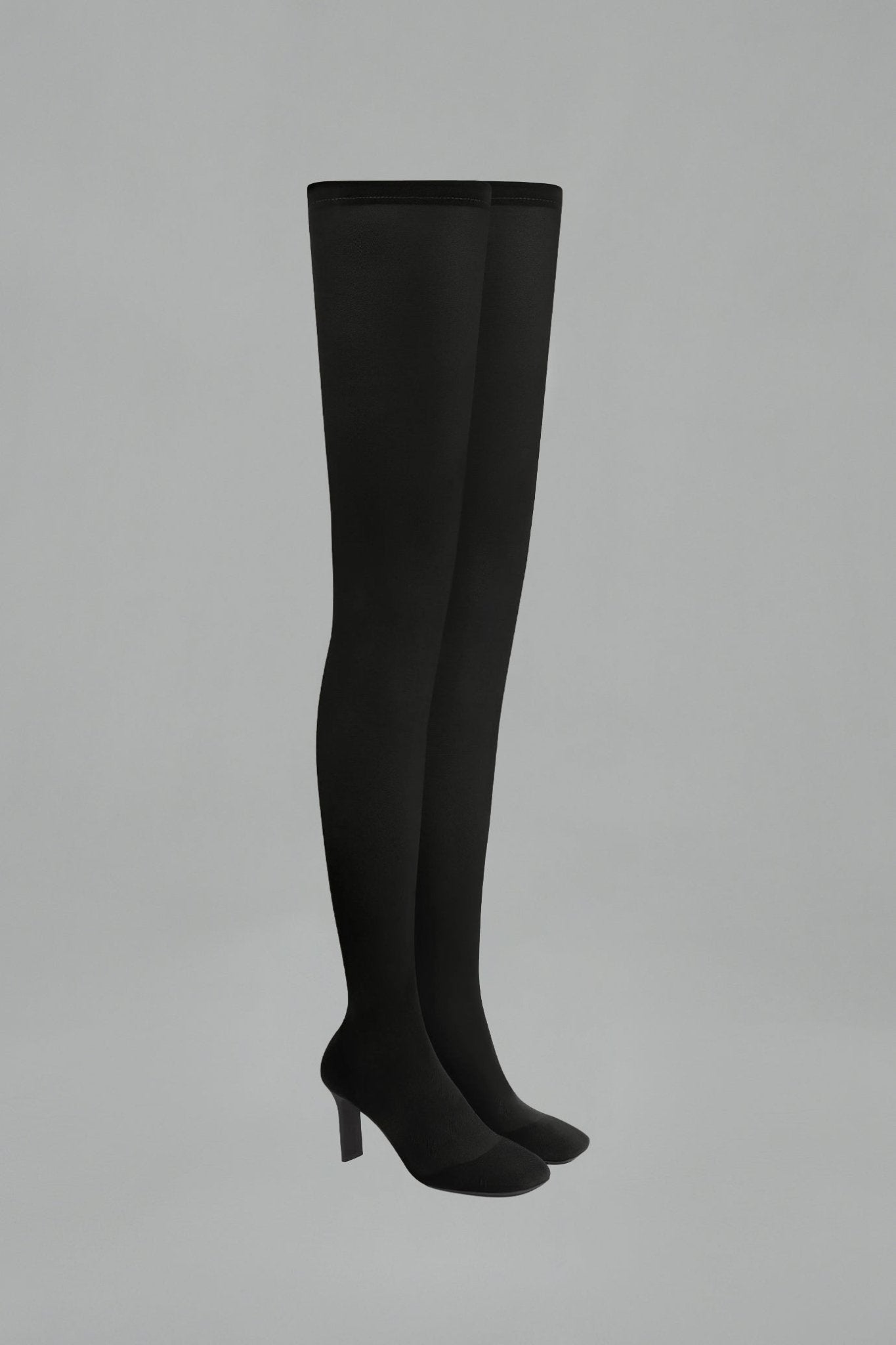 Courrèges - Square Toe Mesh Thigh Boots - LABELS