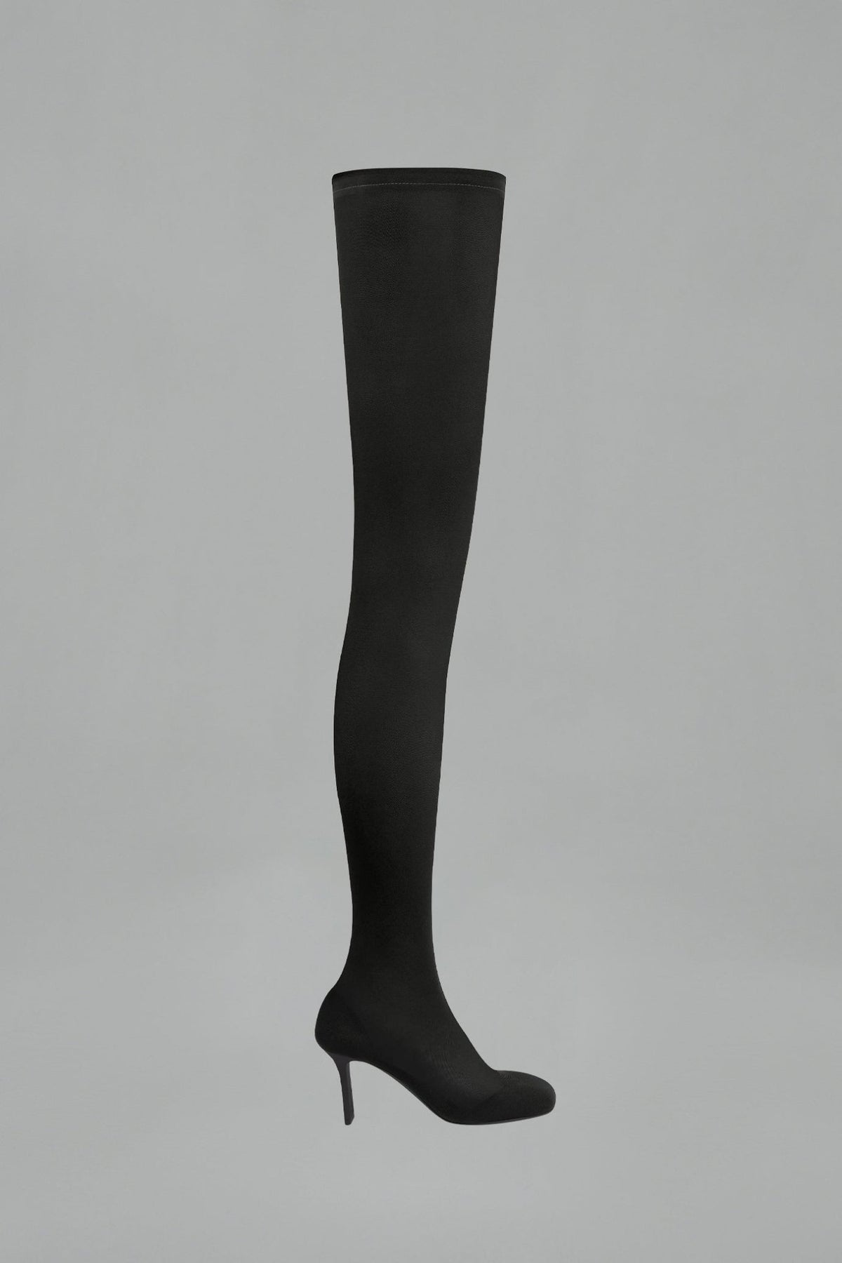 Courrèges Boots in black mesh with square toe and stiletto heel