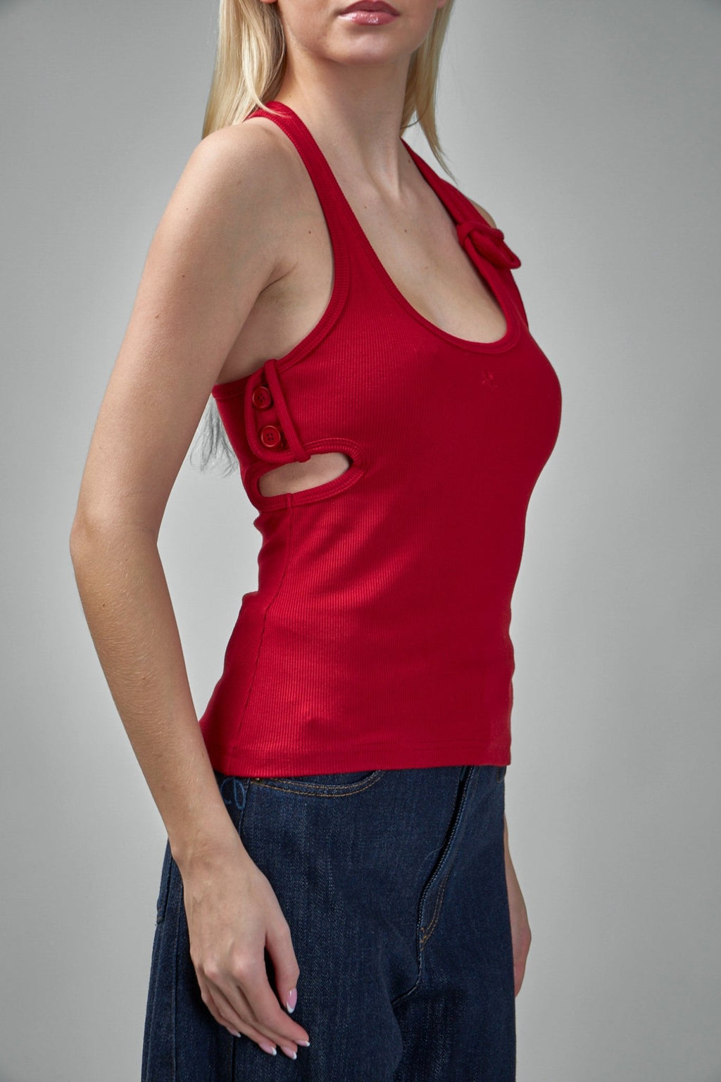 Courrèges - Tank Top Double Buckle 90's Rib - LABELS