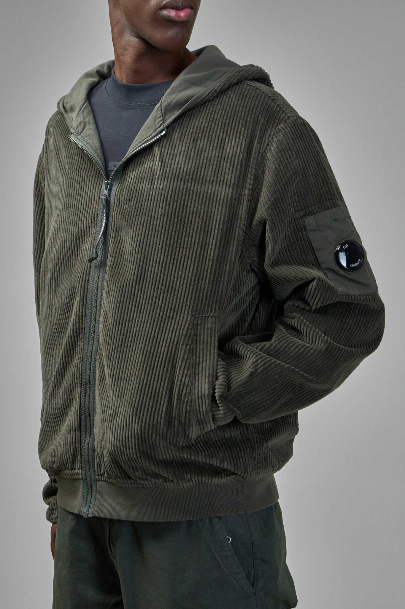 C.P. Company - Corduroy Lens Zip Hoodie - LABELS