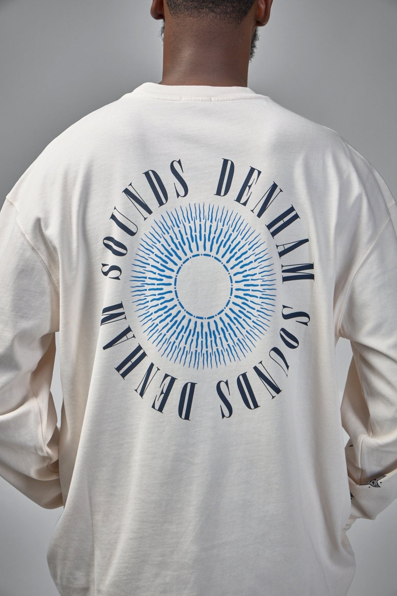 Denham - Denham Sounds Long Sleeve Tee White - Boxy Fit - LABELS