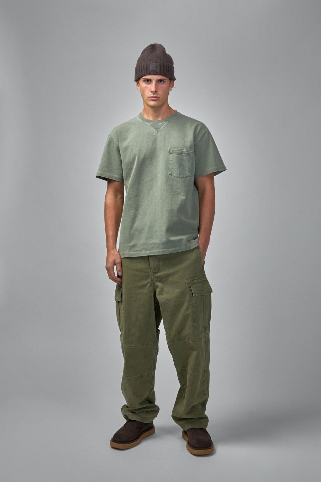 Denham - S03 Utility Pant Green - Wide Fit - LABELS