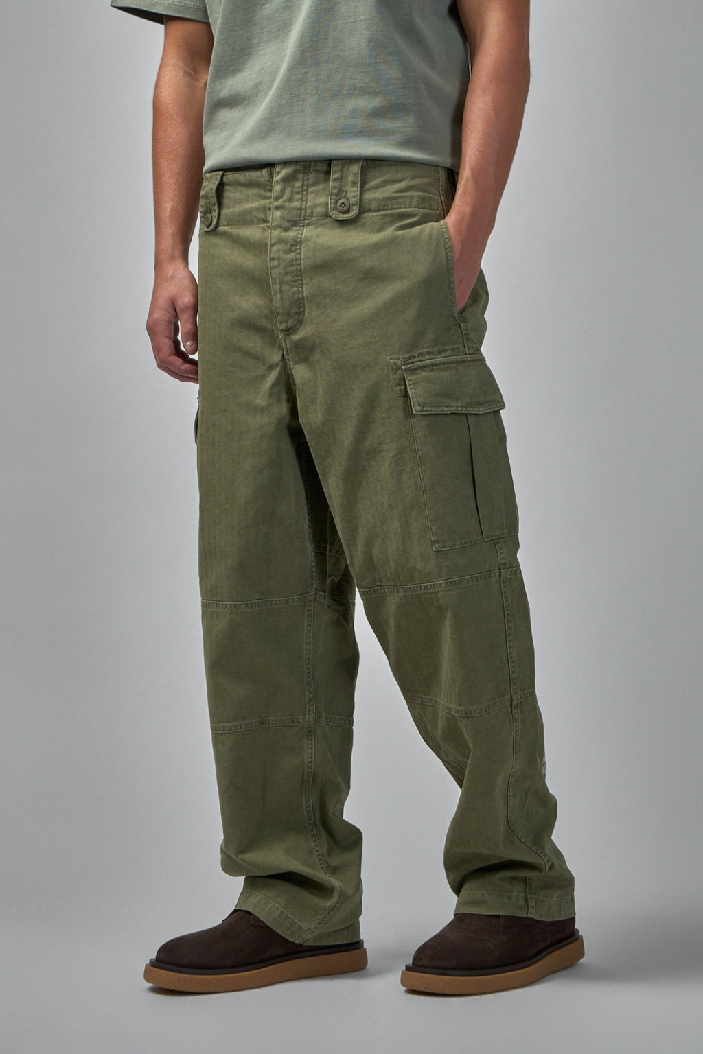 Denham - S03 Utility Pant Green - Wide Fit - LABELS