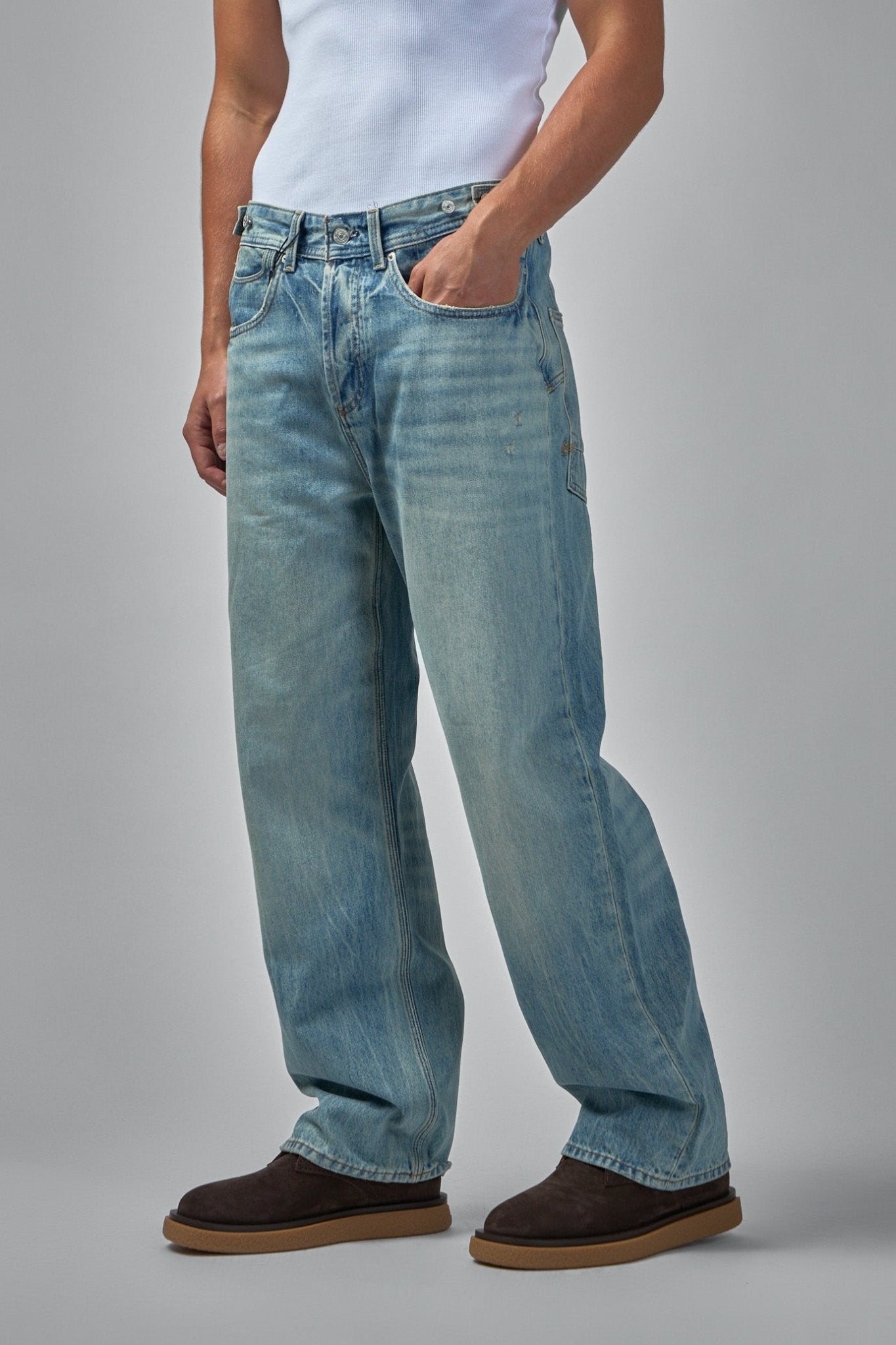 Denham - Sasuke West Mid Blue - Wide Fit - LABELS