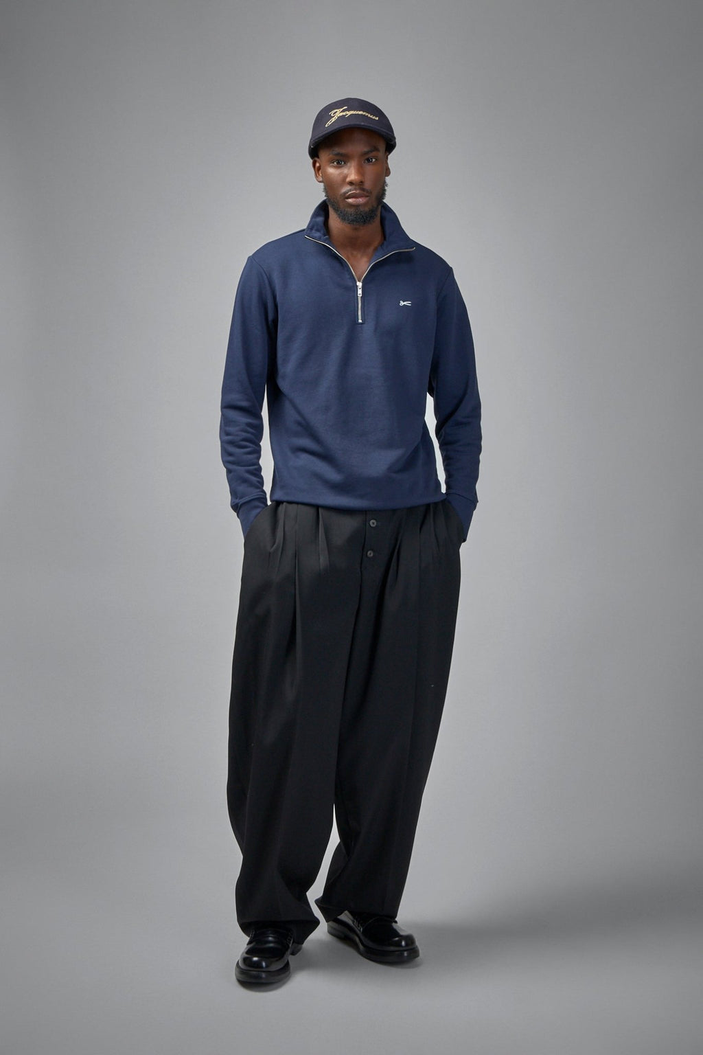 Denham - Scissor Half Zip Navy Blazer - Regular Fit - LABELS