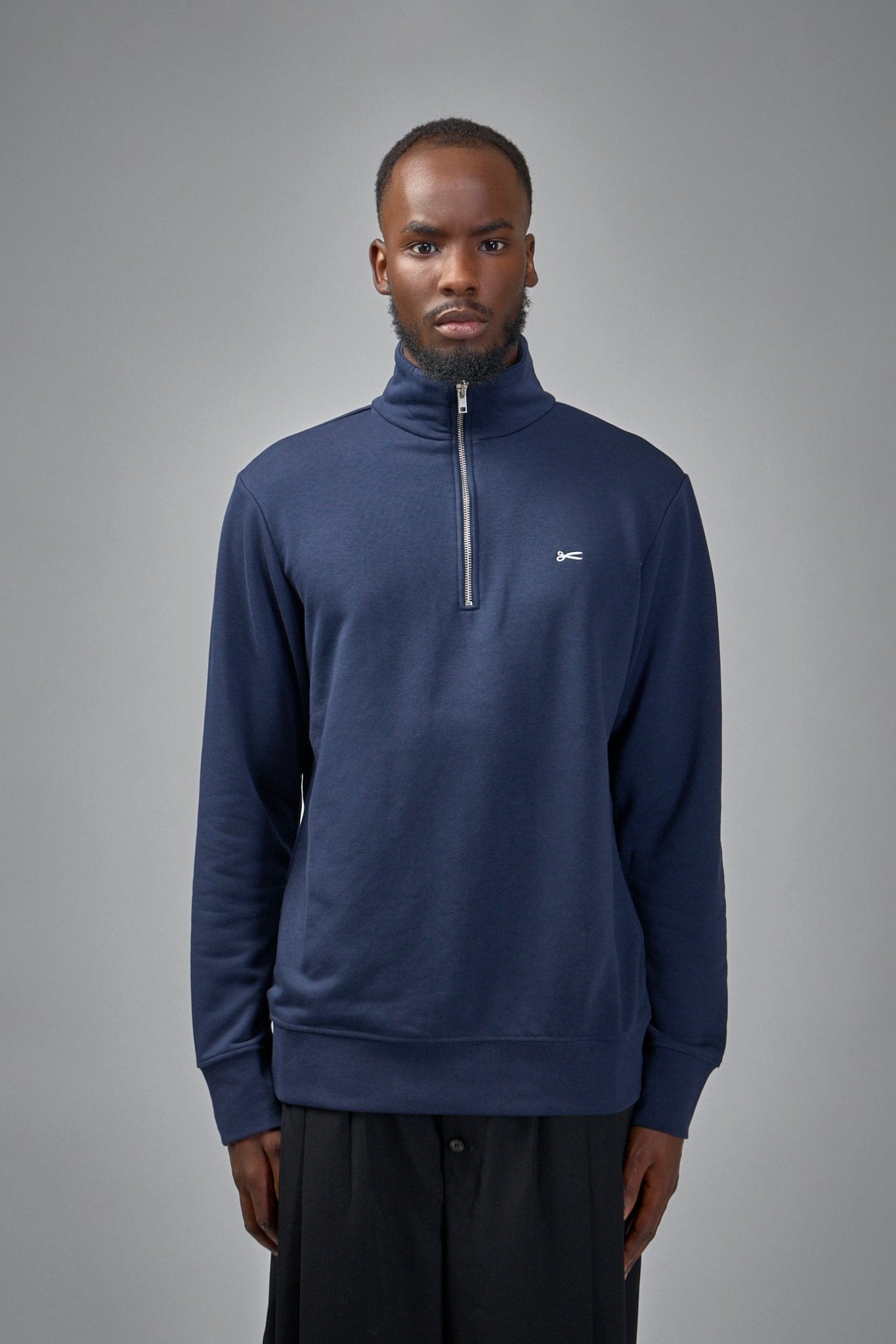 Denham - Scissor Half Zip Navy Blazer - Regular Fit - LABELS