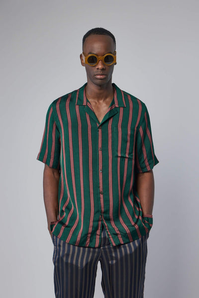Fluid Striped Viscose Silk Shirt