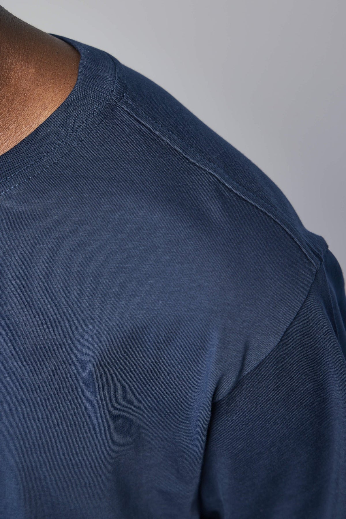 Back view of t-shirt displaying clean lines and proportions