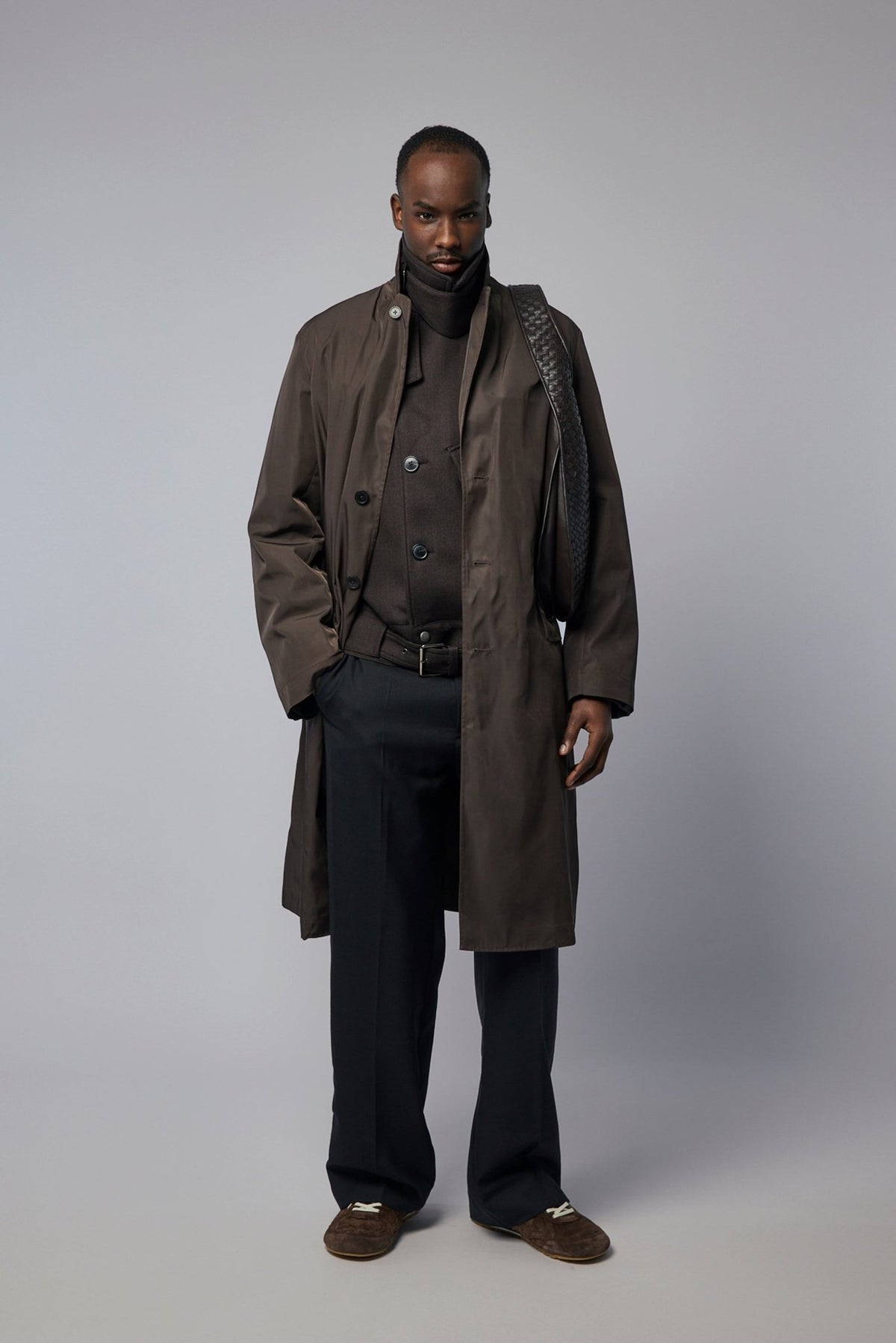Dries Van Noten M.W. Coat in brown wool with single-breasted design