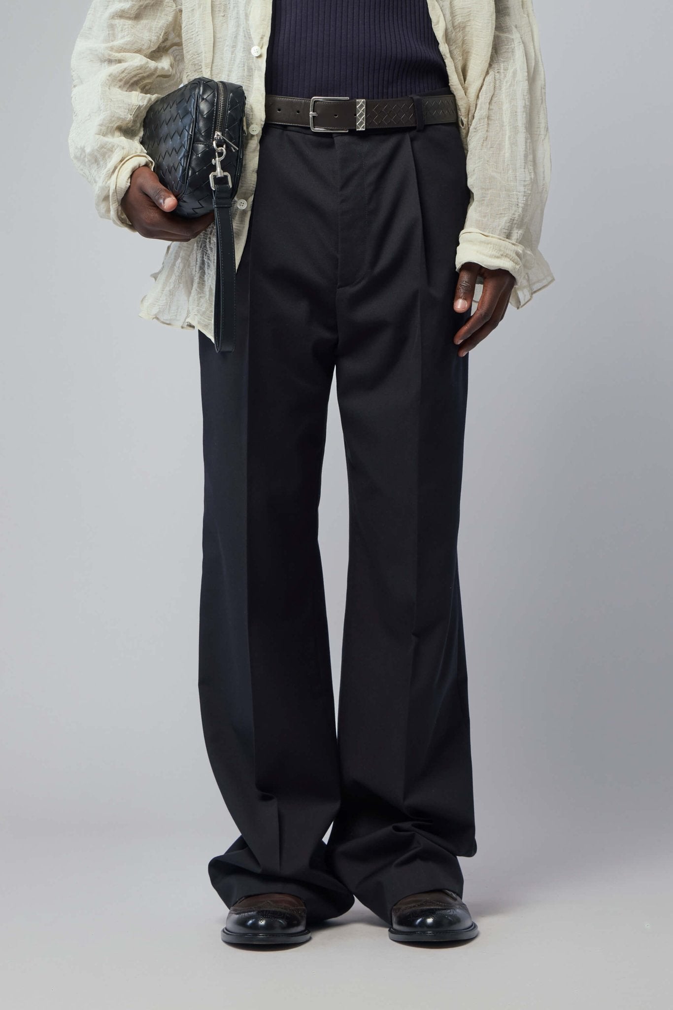 パンツ FW99\"dries van noten\"leather flare pants Line Leather Pants in Black – SVRN