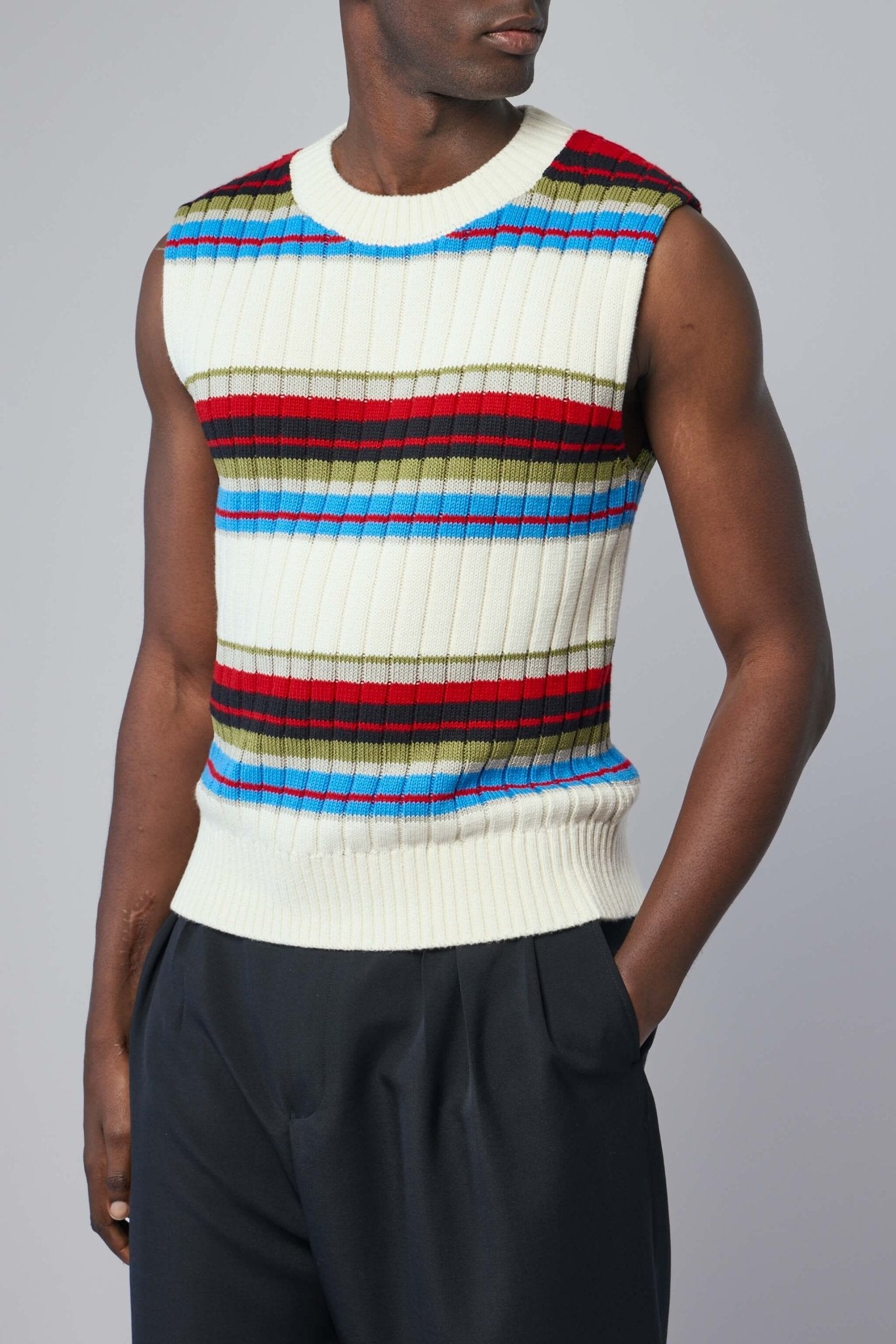 Dries Van Noten - Striped Sleeveless Sweater - LABELS