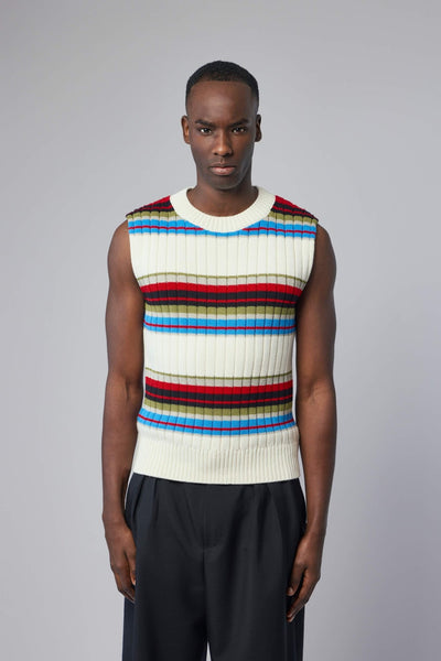 Striped Sleeveless Sweater